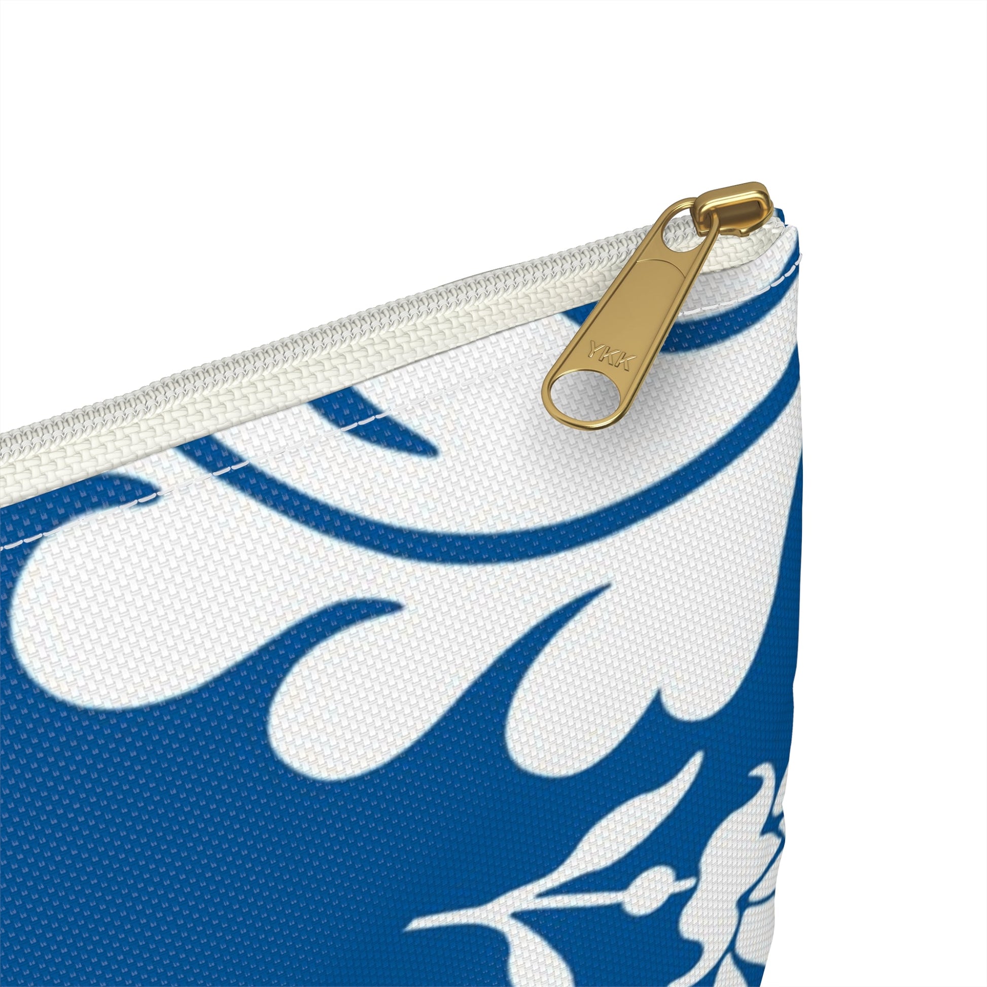 Printify Blue and White Floral Zippered Pouch 2025