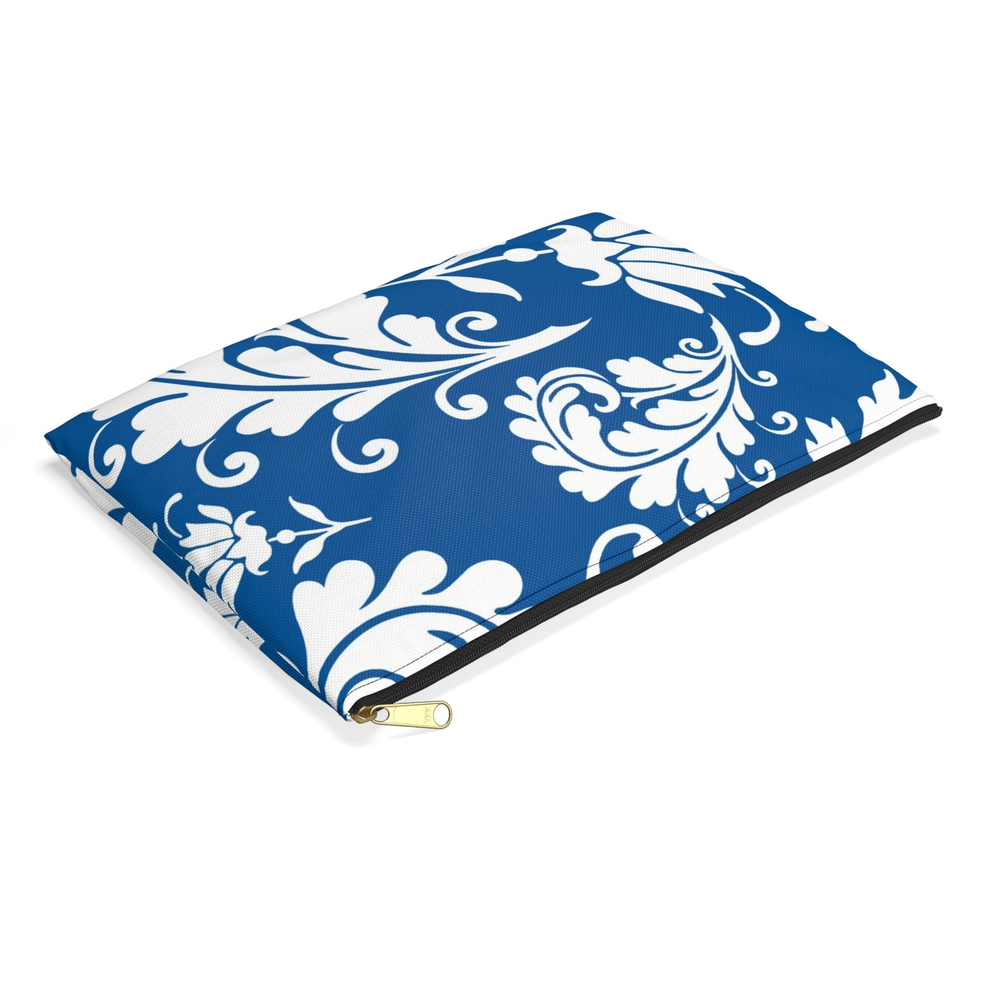 Printify Blue and White Floral Zippered Pouch 2025
