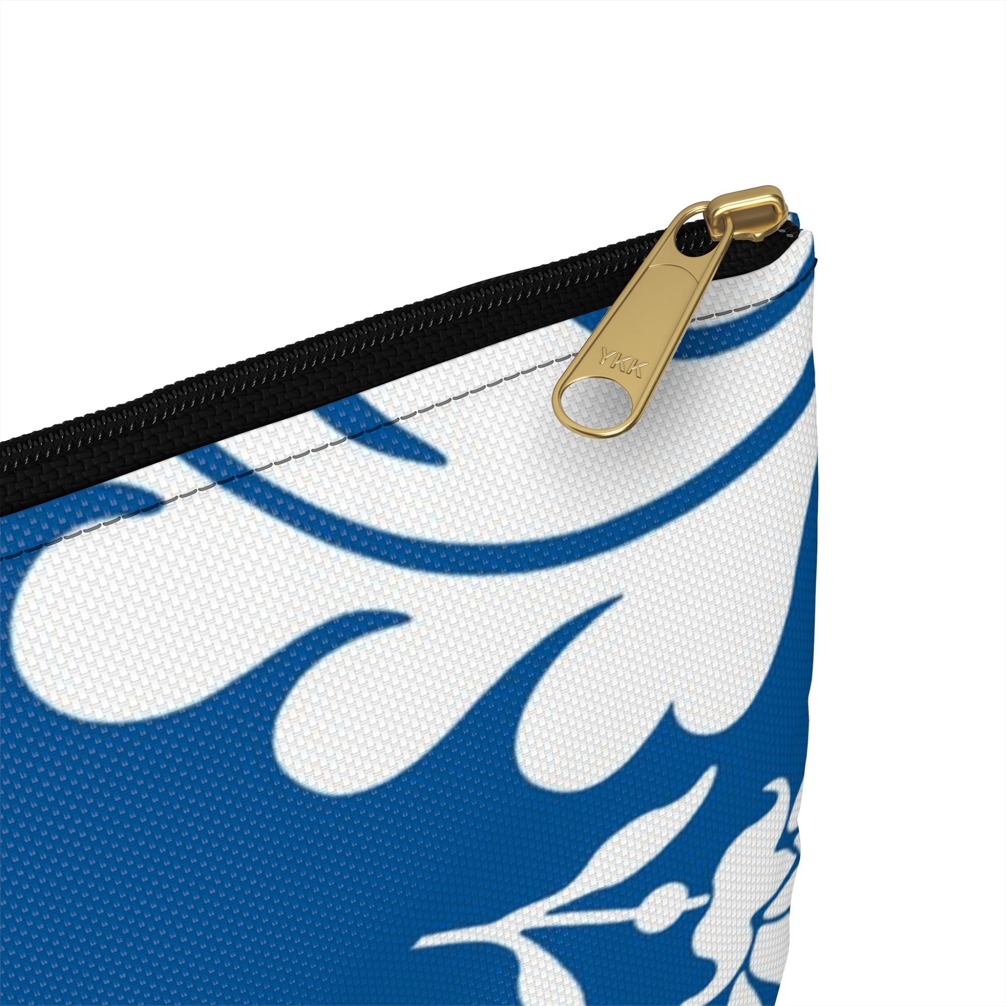 Printify Blue and White Floral Zippered Pouch 2025