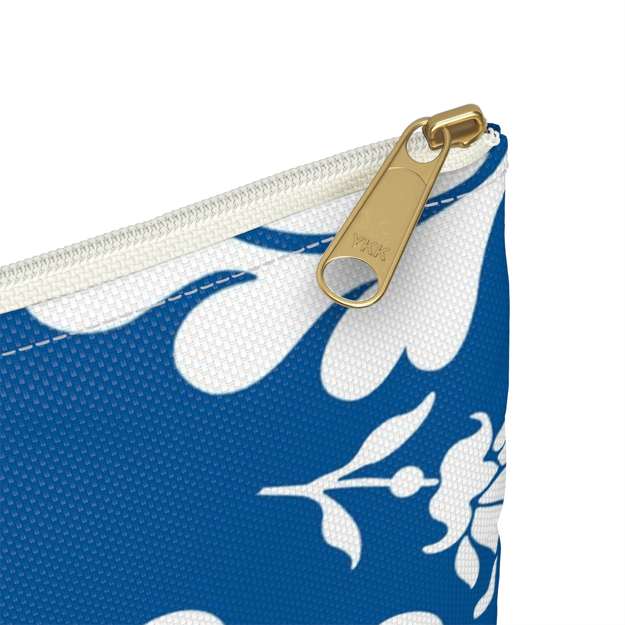 Printify Blue and White Floral Zippered Pouch 2025