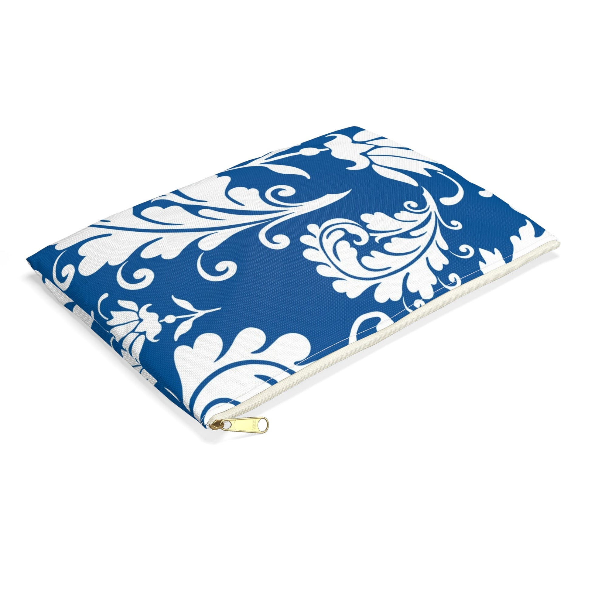 Printify Blue and White Floral Zippered Pouch 2025
