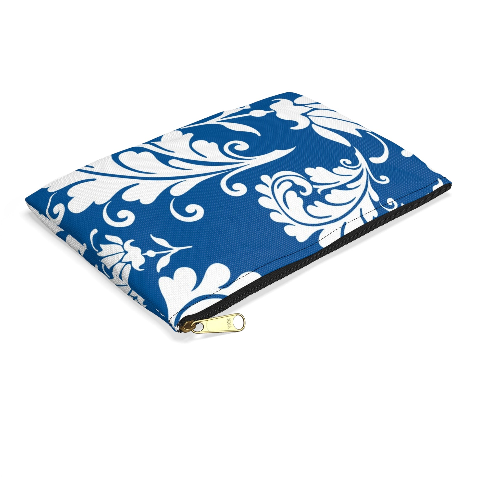 Printify Blue and White Floral Zippered Pouch 2025