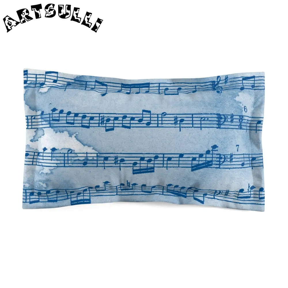 Blue and White Musical Note Pillow Sham, Artsulli - Art is Long, Life is Short, Home Decor, Size, King, , , , , 32280378757838182554