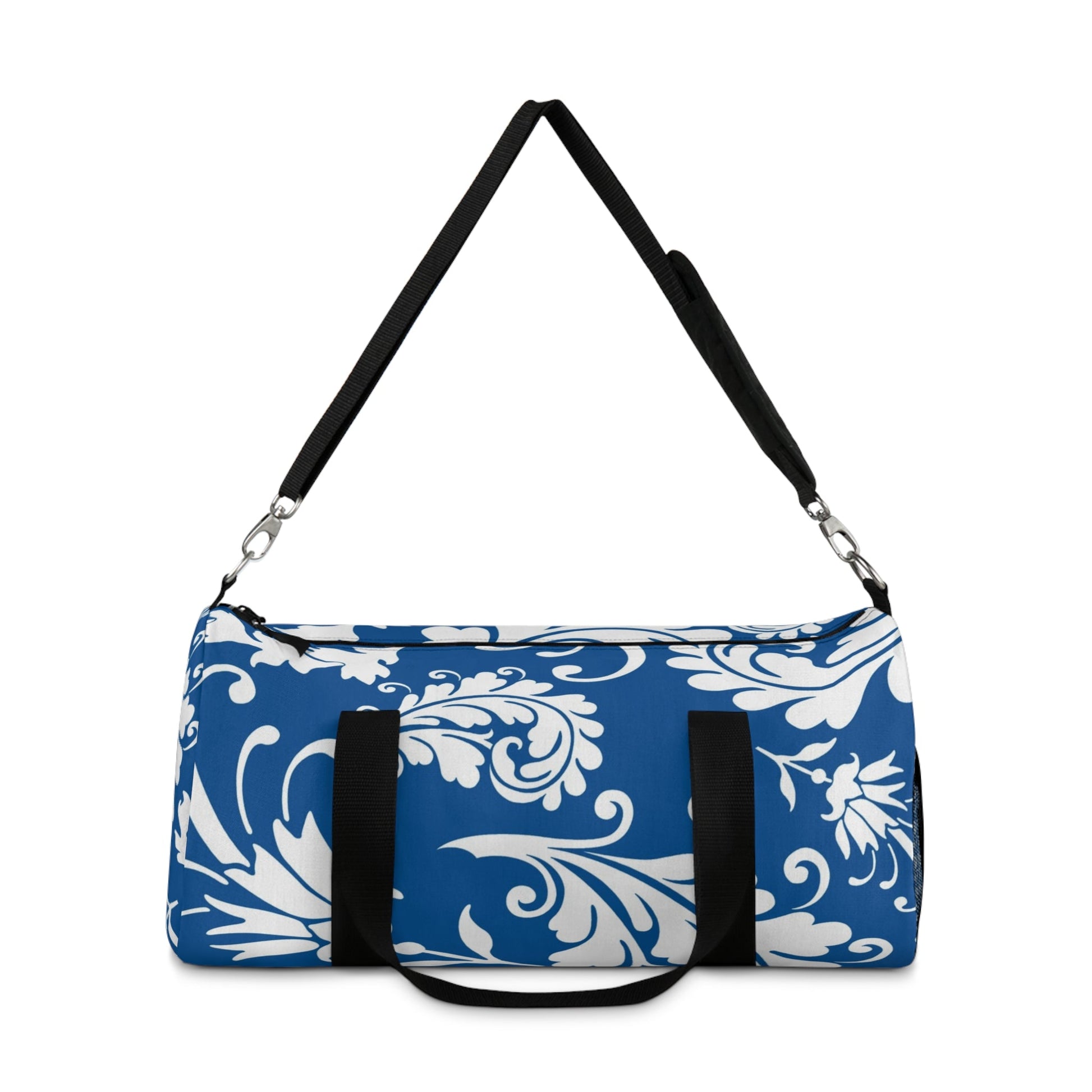 Printify Blue and White Patterned Duffel Bag 2025
