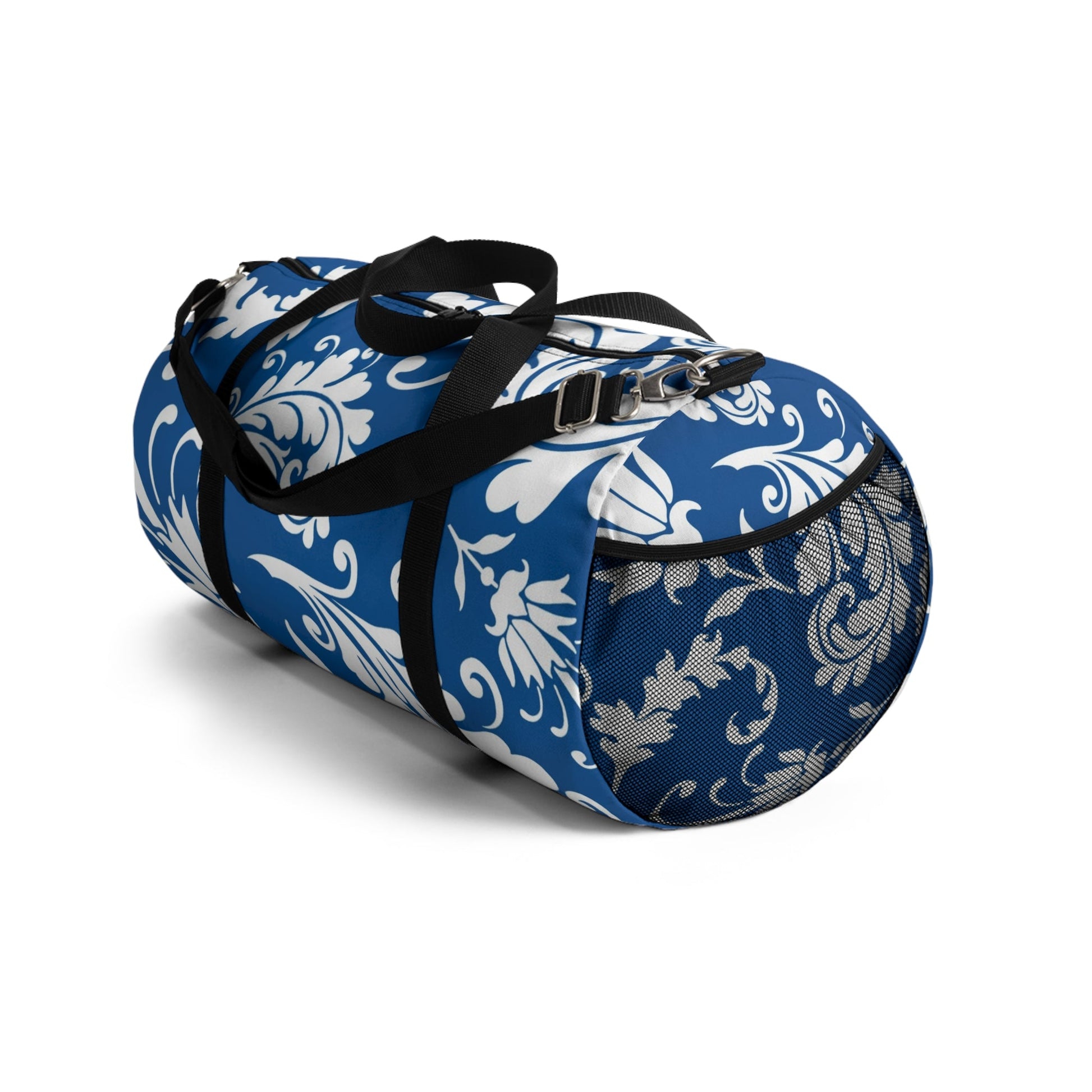 Printify Blue and White Patterned Duffel Bag 2025