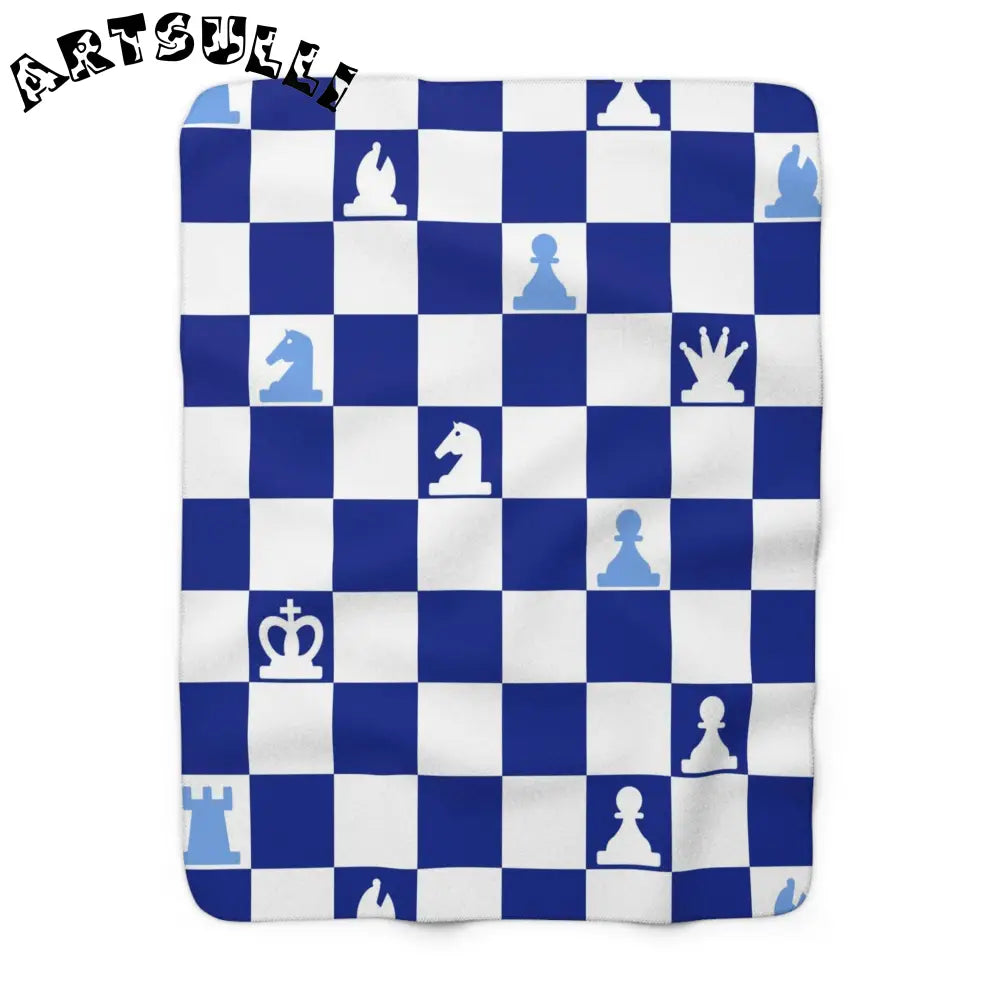 JAKKOUTTHEBXX Blue Checkerboard Chess Fleece Blanket 2025