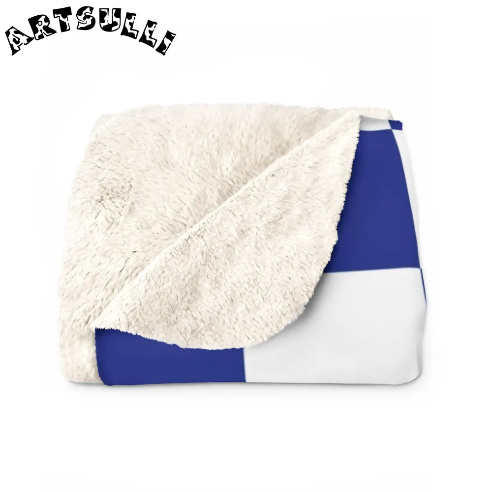 Blue Checkerboard Chess Fleece Blanket, Artsulli - Art is Long, Life is Short, Home Decor, , , , , , , 