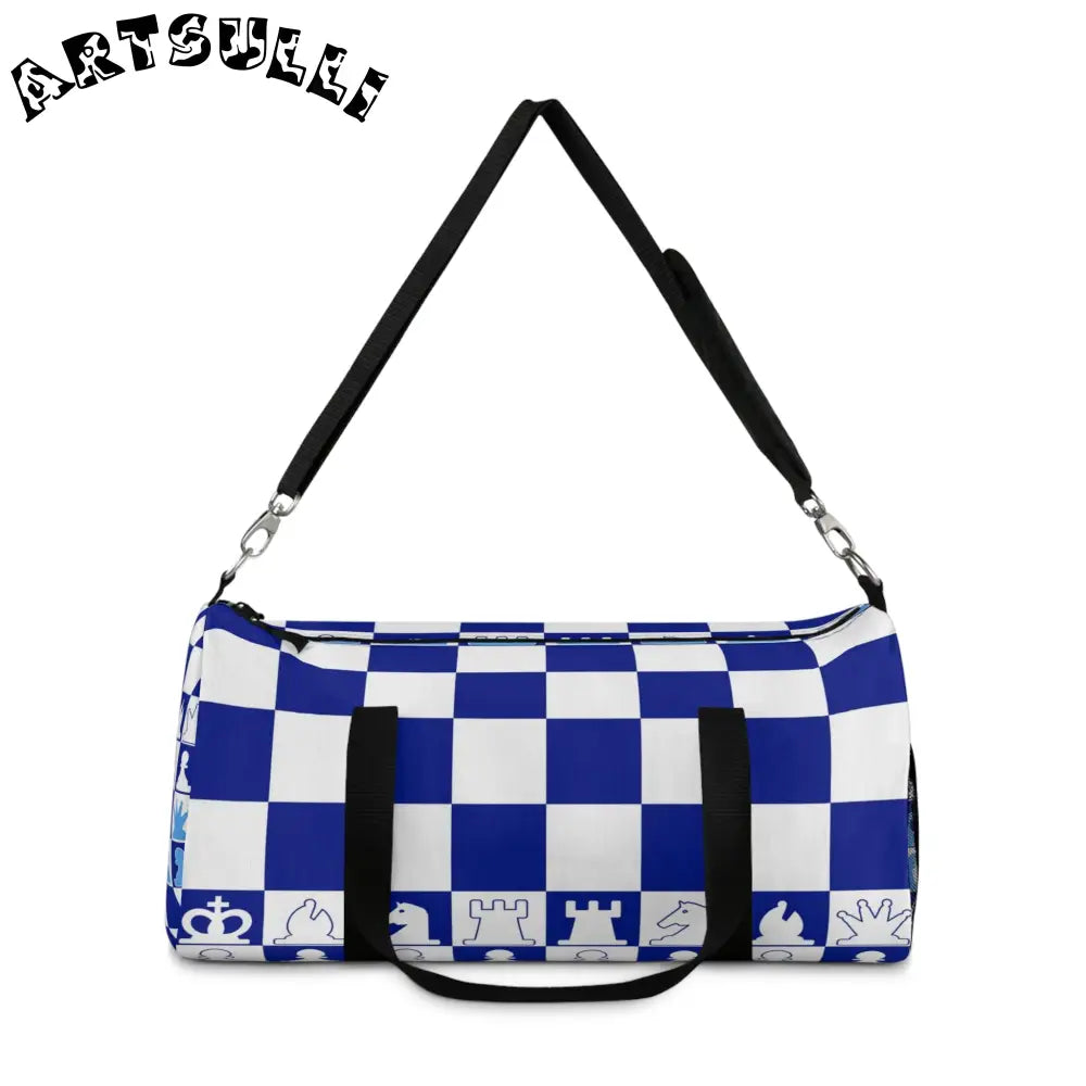JAKKOUTTHEBXX Blue Checkered Chess Duffel Bag 2025