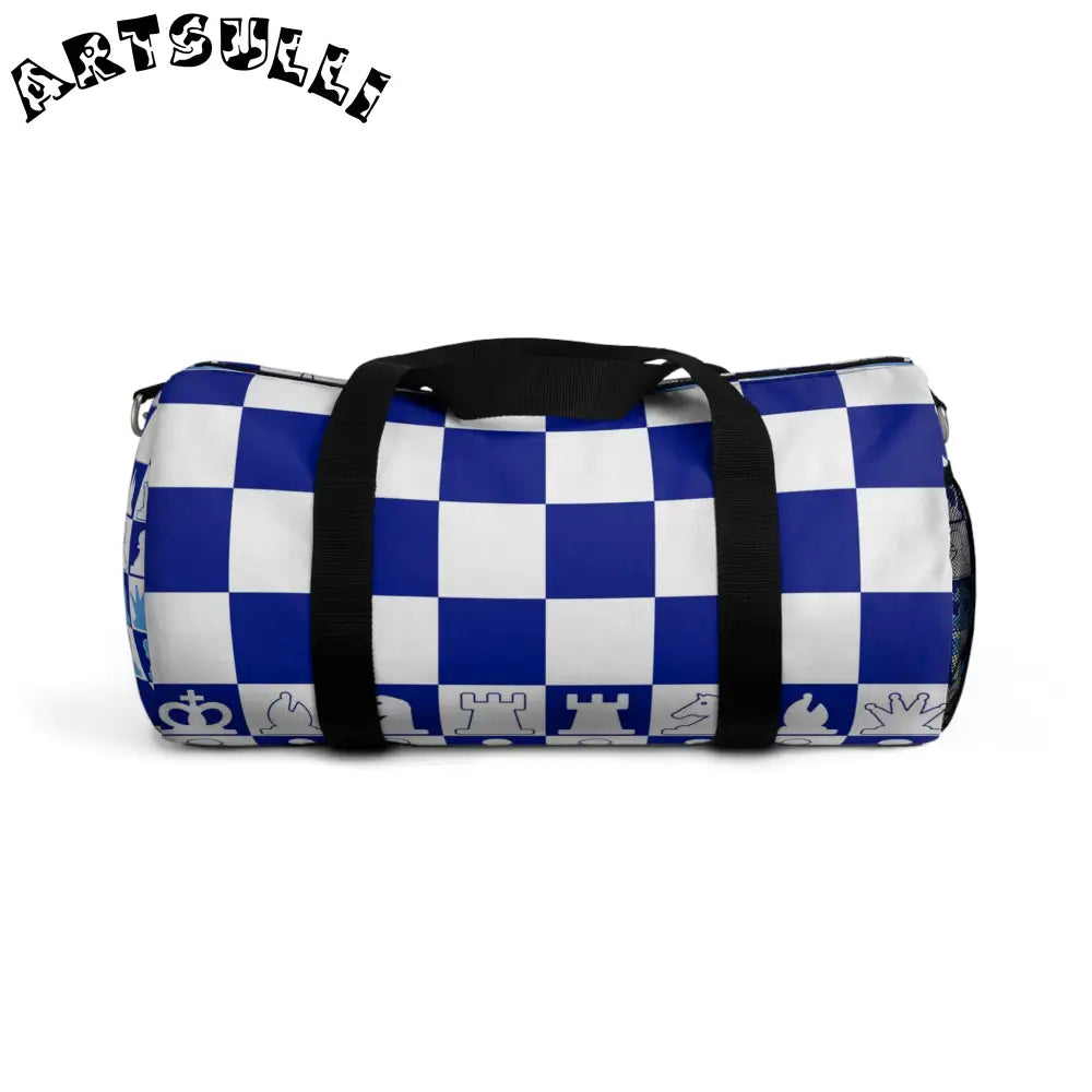 JAKKOUTTHEBXX Blue Checkered Chess Duffel Bag 2025