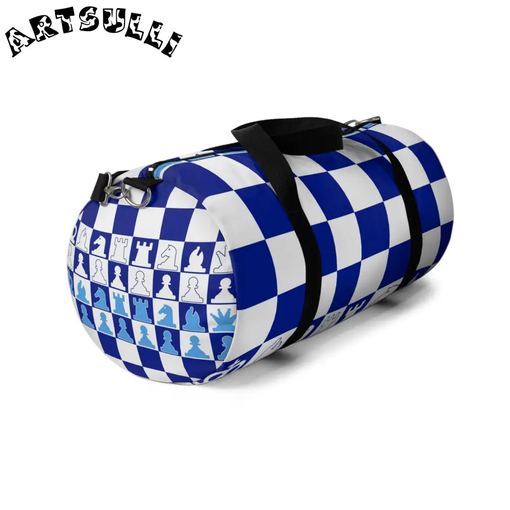 JAKKOUTTHEBXX Blue Checkered Chess Duffel Bag 2025