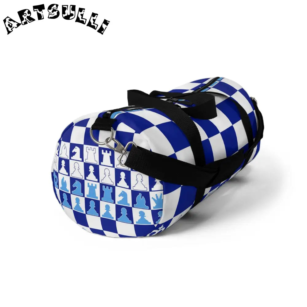 JAKKOUTTHEBXX Blue Checkered Chess Duffel Bag 2025