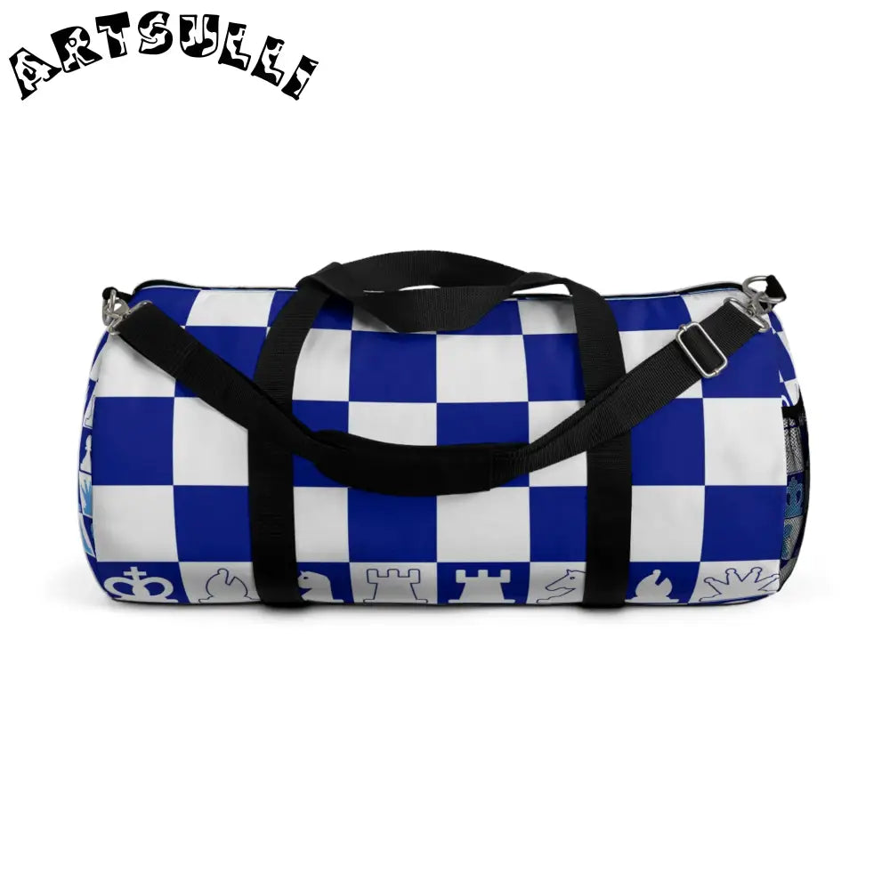 JAKKOUTTHEBXX Blue Checkered Chess Duffel Bag 2025