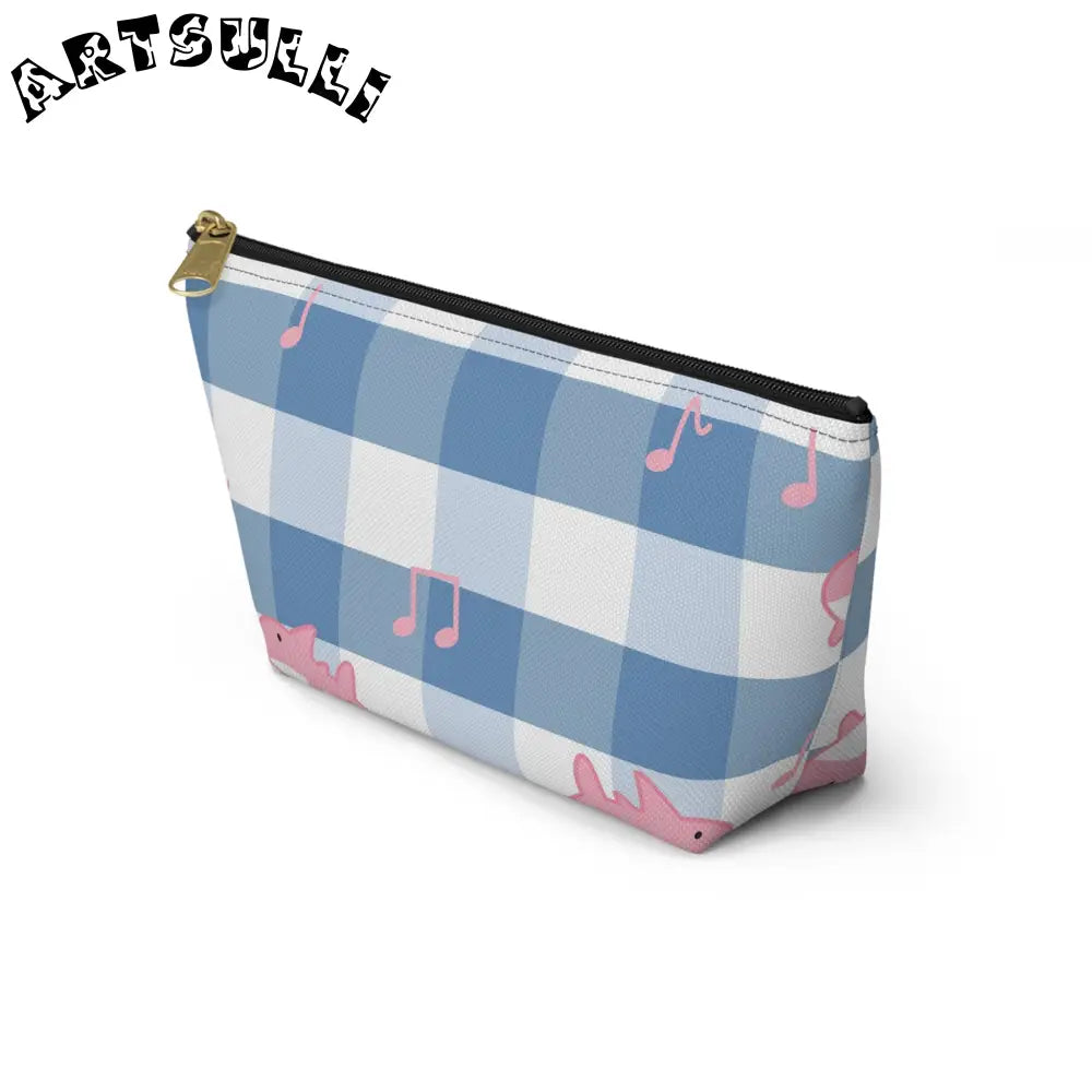Blue Checkered Shark Music Pouch Artistic Works, Artsulli - Art is Long, Life is Short, Bags, , , , , , , 