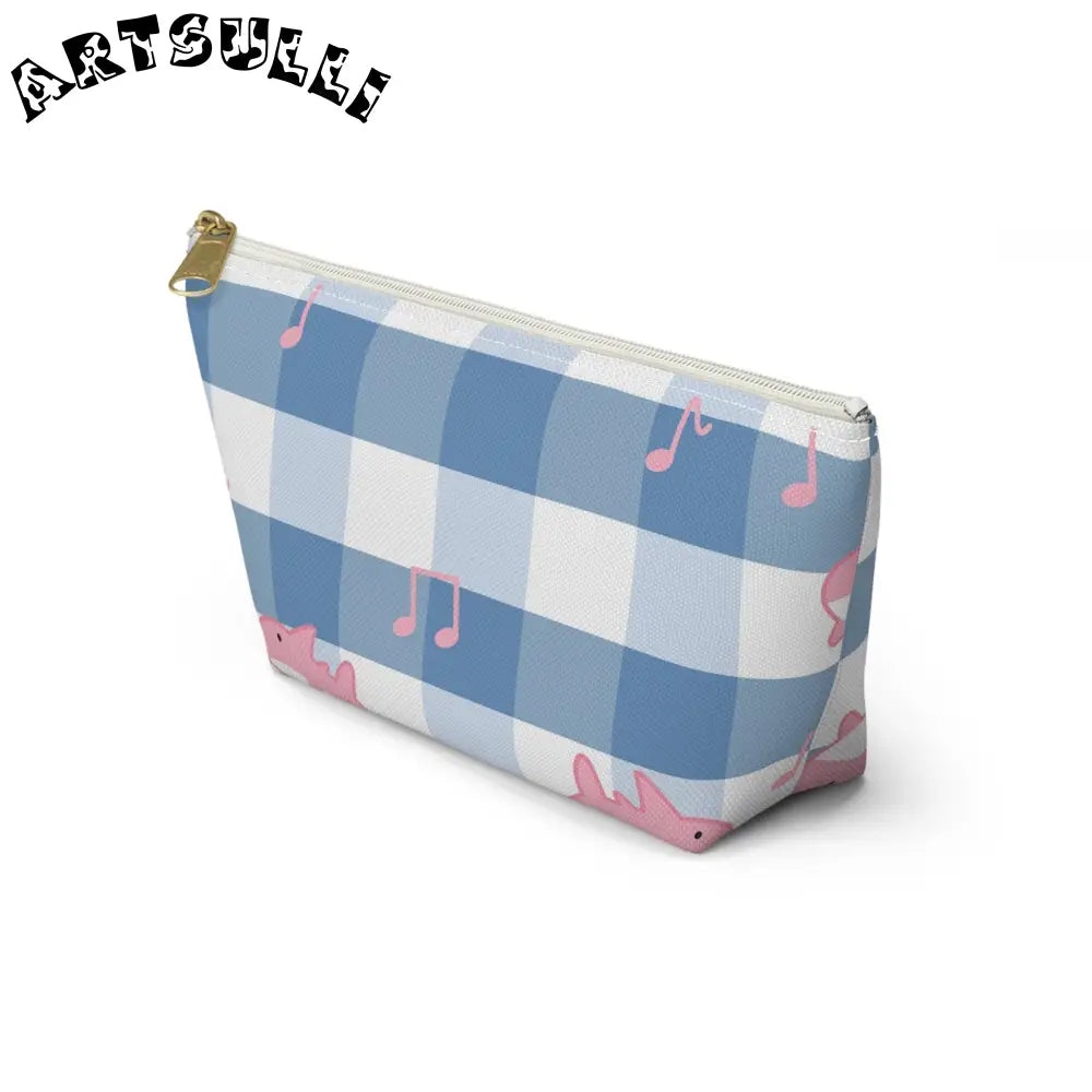 Blue Checkered Shark Music Pouch Artistic Works, Artsulli - Art is Long, Life is Short, Bags, , , , , , , 