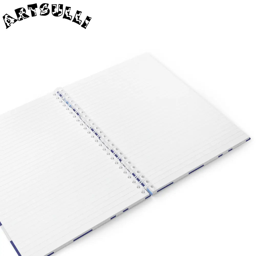 JAKKOUTTHEBXX Blue Chess Art Printed Wide-Ruled Spiral Notebook 2025