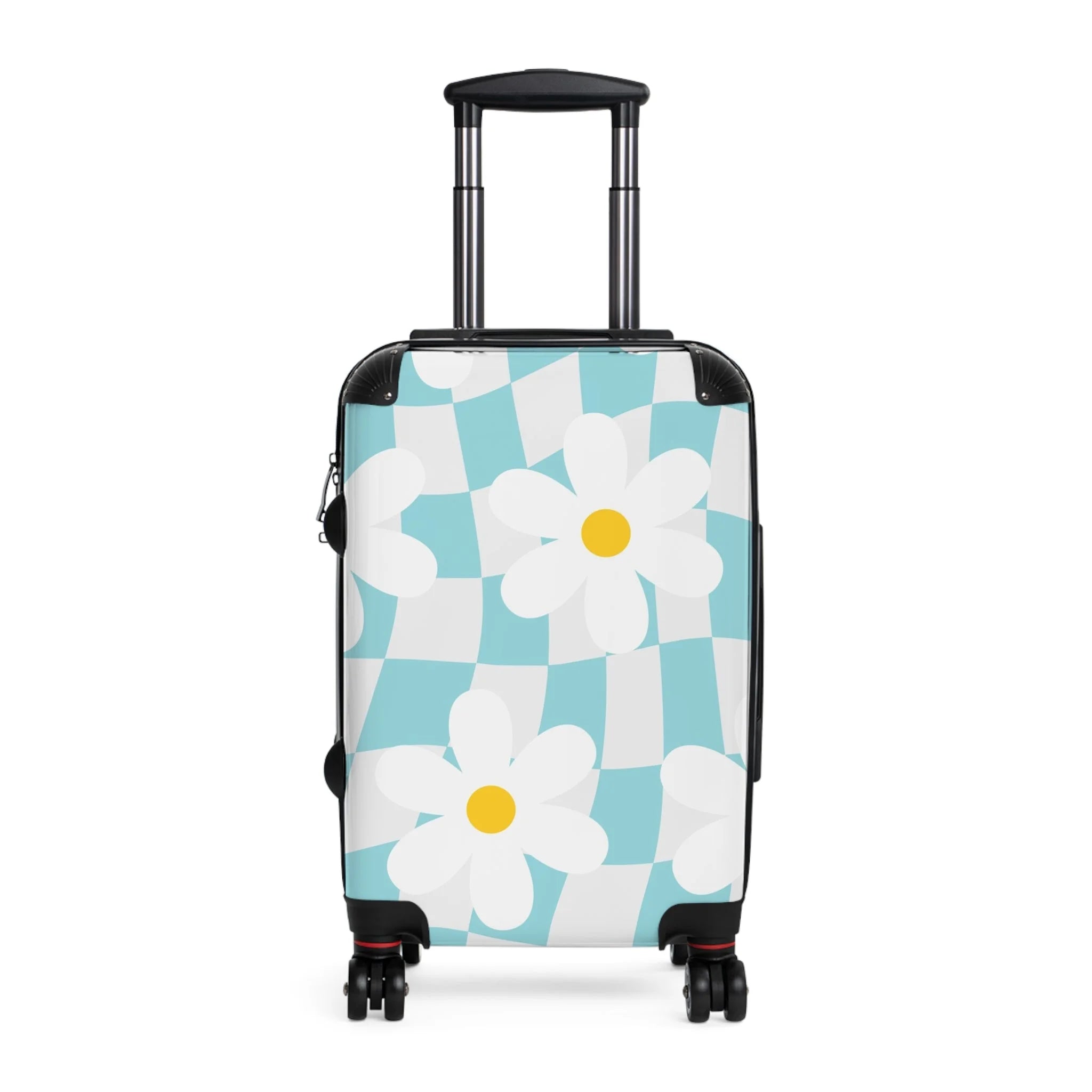 Blue Daisy Checkerboard Hardshell Suitcase, Artsulli - Art is Long, Life is Short, Bags, Size, Small, Color, Black, , , 21203360266768898662