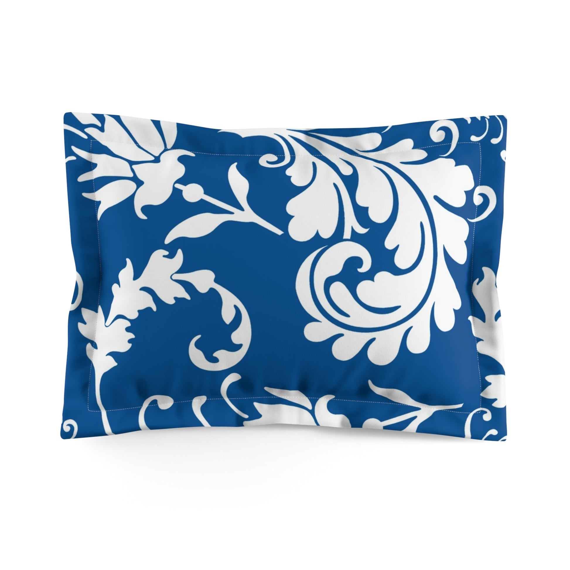 Blue Damask Pillow Sham, Artsulli - Art is Long, Life is Short, Home Decor, Size, Standard, , , , , 27070962979026082235
