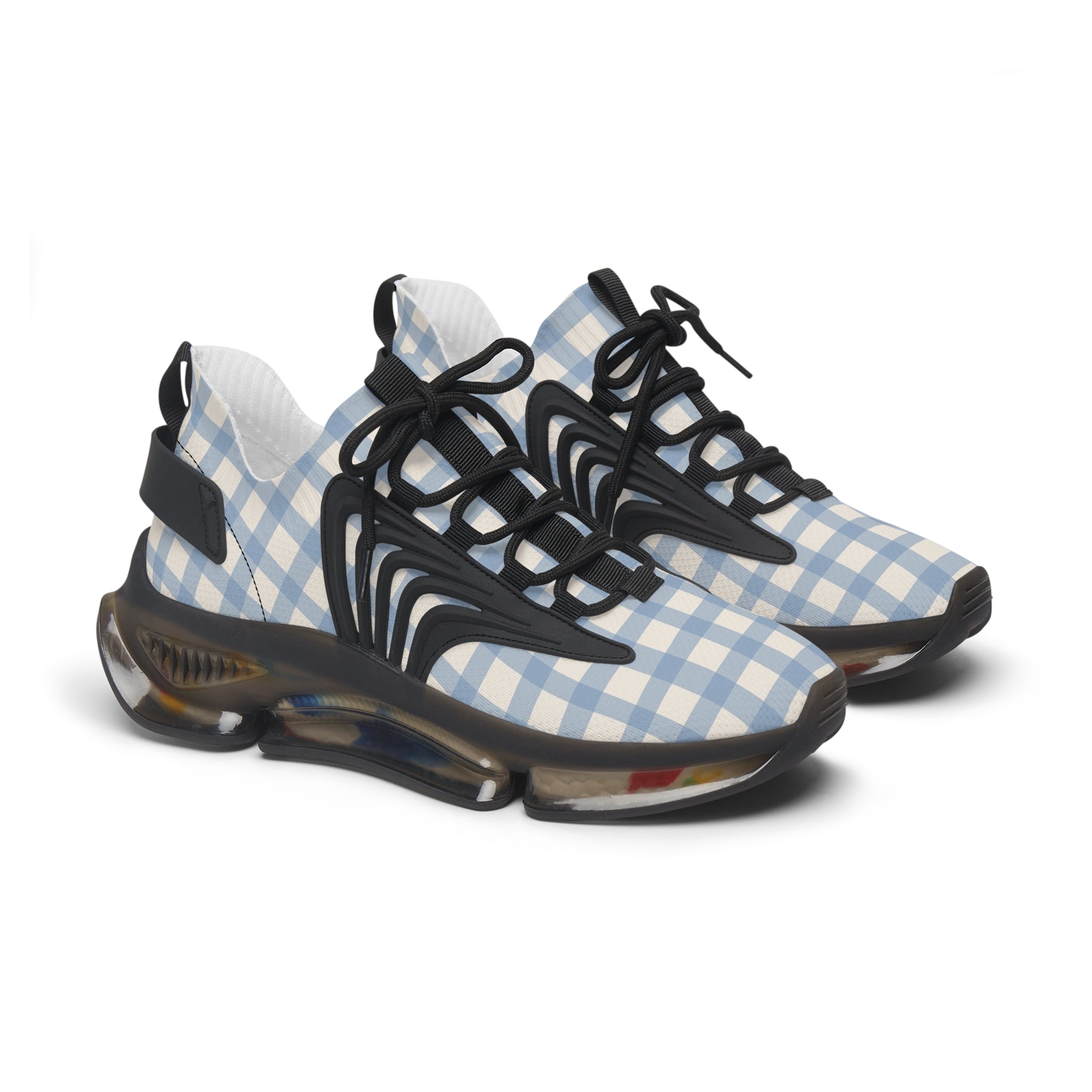 Blue Gingham Mesh Sneakers, Artsulli - Art is Long, Life is Short, Shoes, Color, Black sole, Size, US 5.5, , , 56274414838220335723