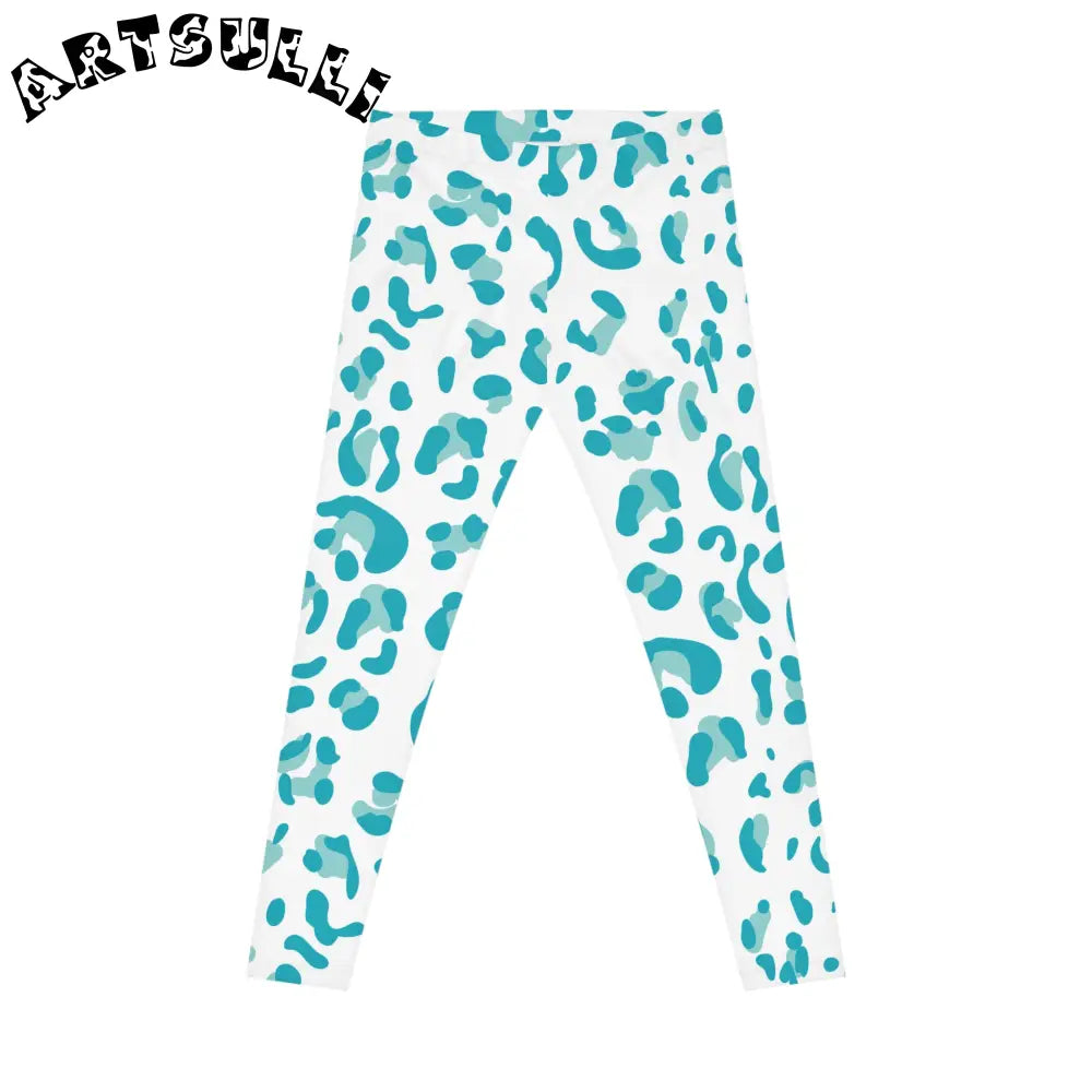 JAKKOUTTHEBXX Blue Leopard Print Casual Leggings 2025