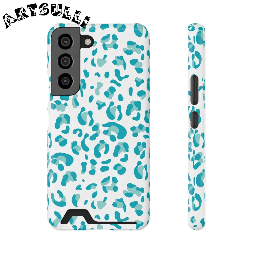 Blue Leopard Print Phone Case, Artsulli - Art is Long, Life is Short, Phone Case, Size, Samsung Galaxy S22, Surface, Glossy, Shape, Without gift packaging, 16870834519843962246