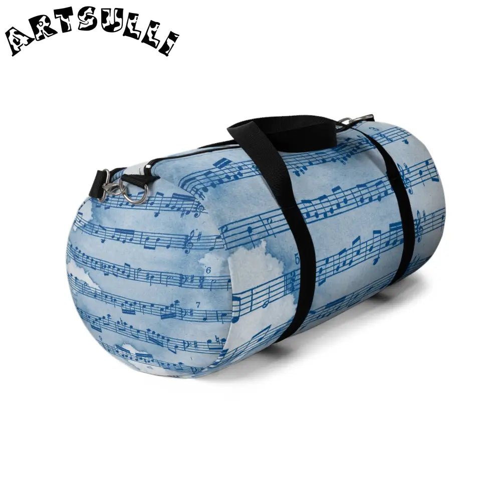 JAKKOUTTHEBXX Blue Musical Notation Duffel Bag 2025