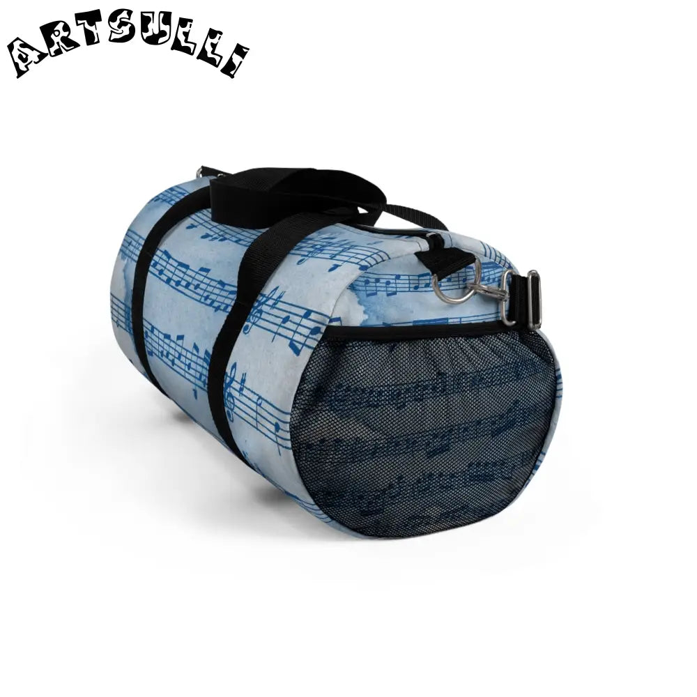 JAKKOUTTHEBXX Blue Musical Notation Duffel Bag 2025