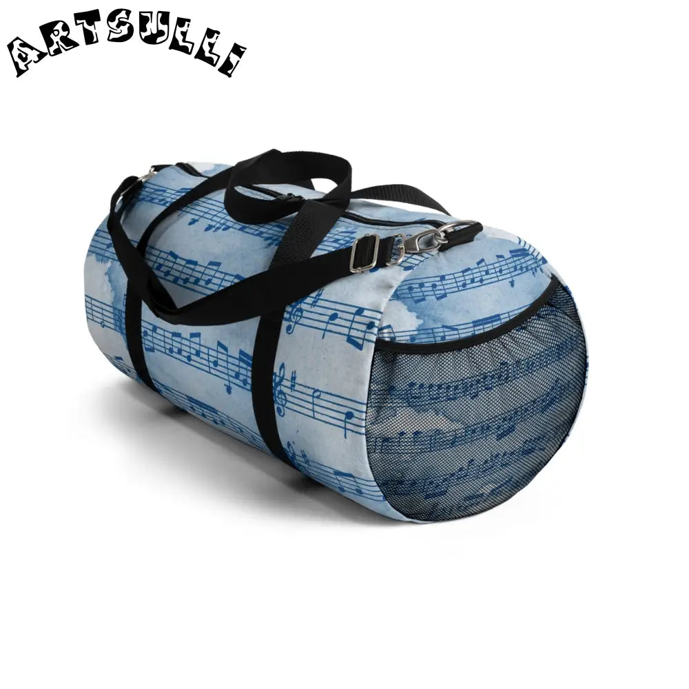 JAKKOUTTHEBXX Blue Musical Notation Duffel Bag 2025