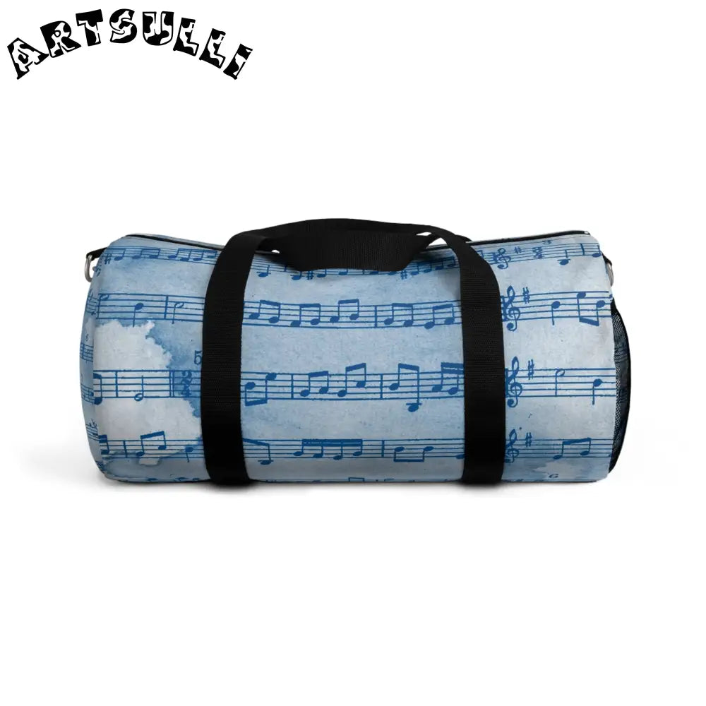 JAKKOUTTHEBXX Blue Musical Notation Duffel Bag 2025