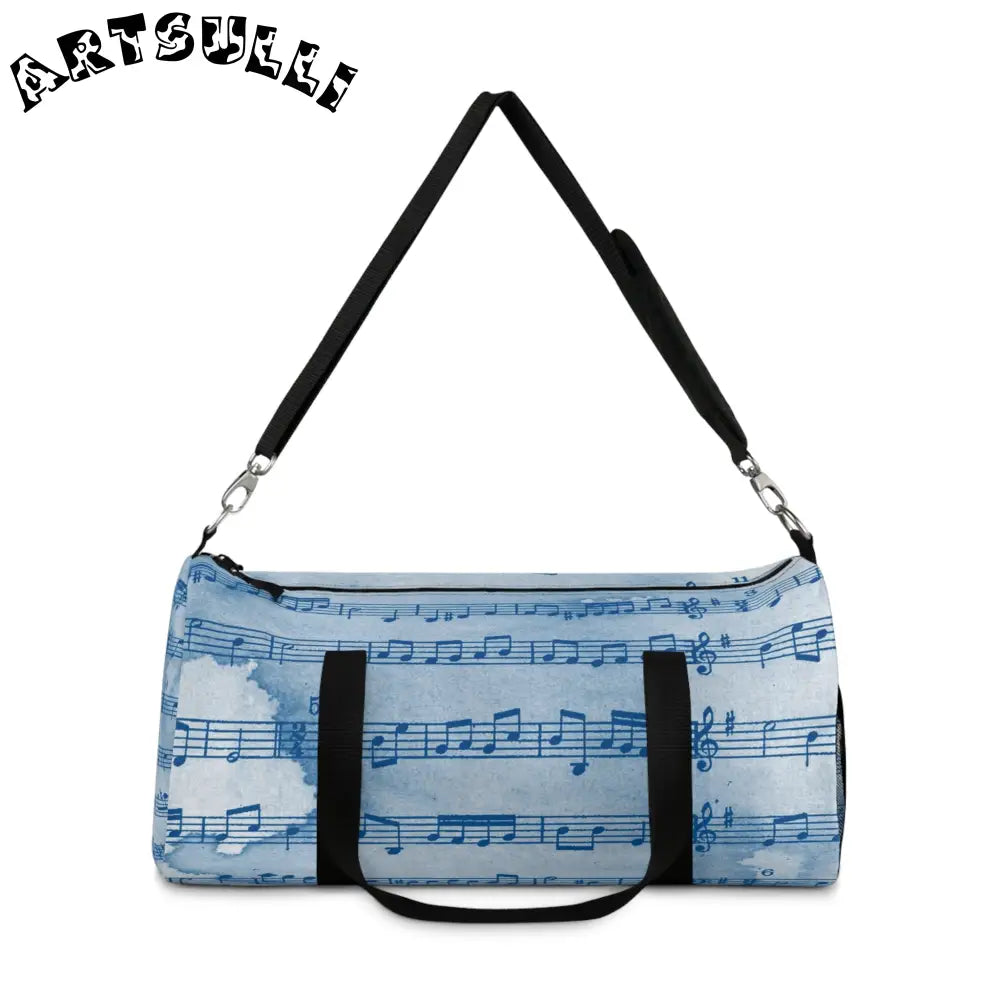 JAKKOUTTHEBXX Blue Musical Notation Duffel Bag 2025