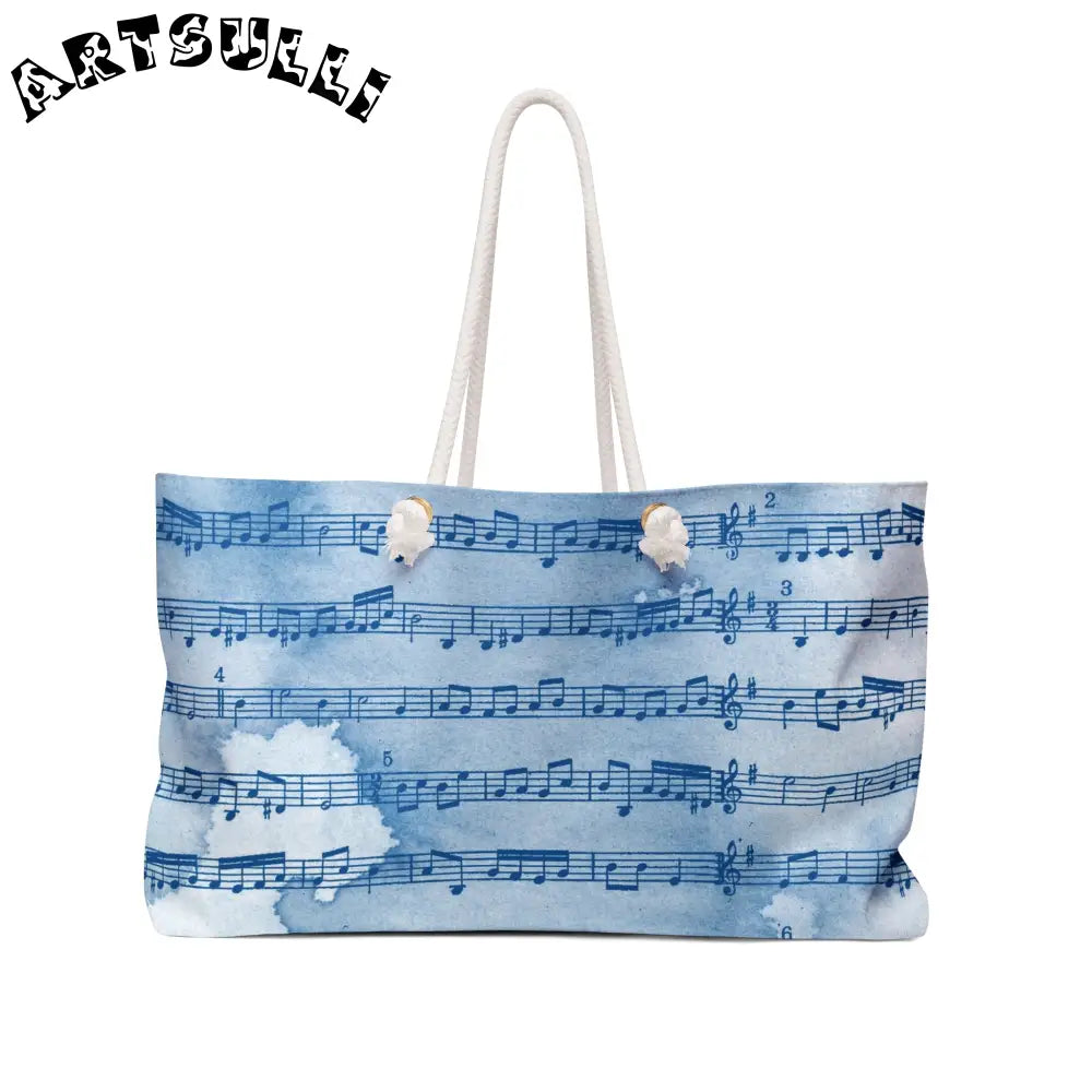 Blue Musical Note Weekender Tote, Artsulli - Art is Long, Life is Short, Bags, Size, 24" × 13", , , , , 27474498361129349356