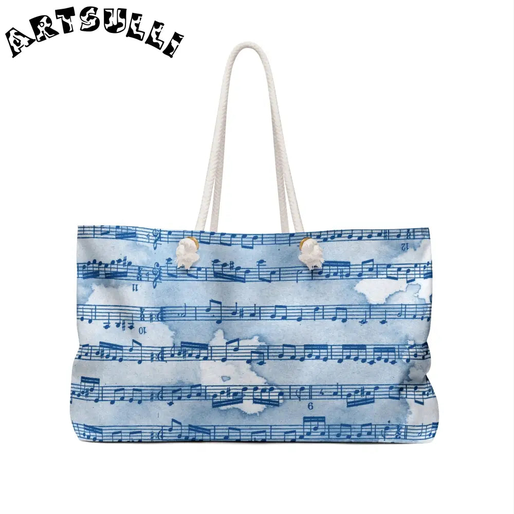 Blue Musical Note Weekender Tote, Artsulli - Art is Long, Life is Short, Bags, , , , , , , 
