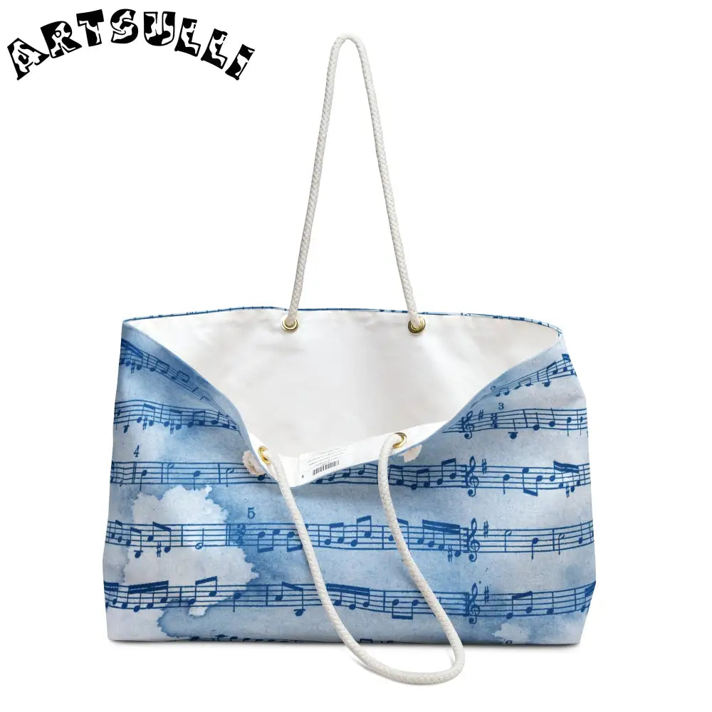 Blue Musical Note Weekender Tote, Artsulli - Art is Long, Life is Short, Bags, , , , , , , 