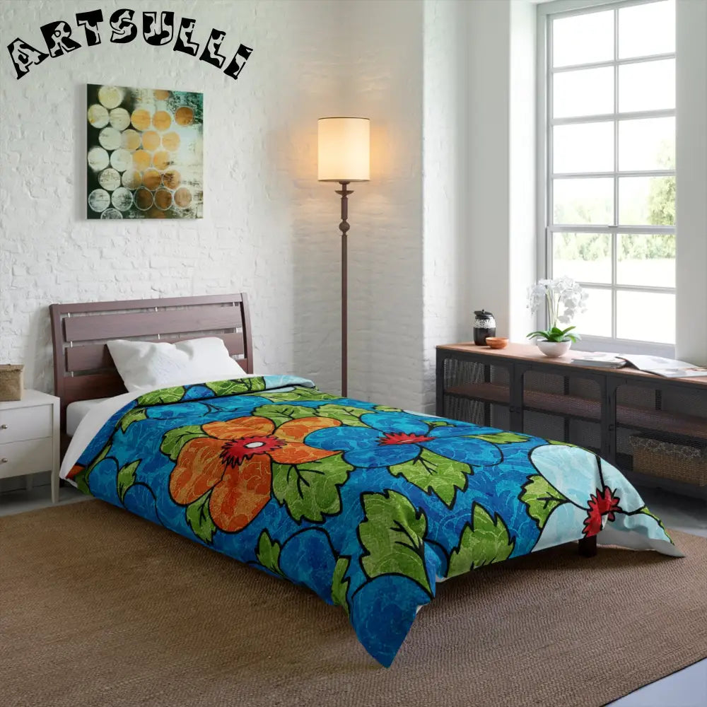 Blue Orange Groovy Art Printed Blanket, Artsulli - Art is Long, Life is Short, Home Decor, , , , , , , 