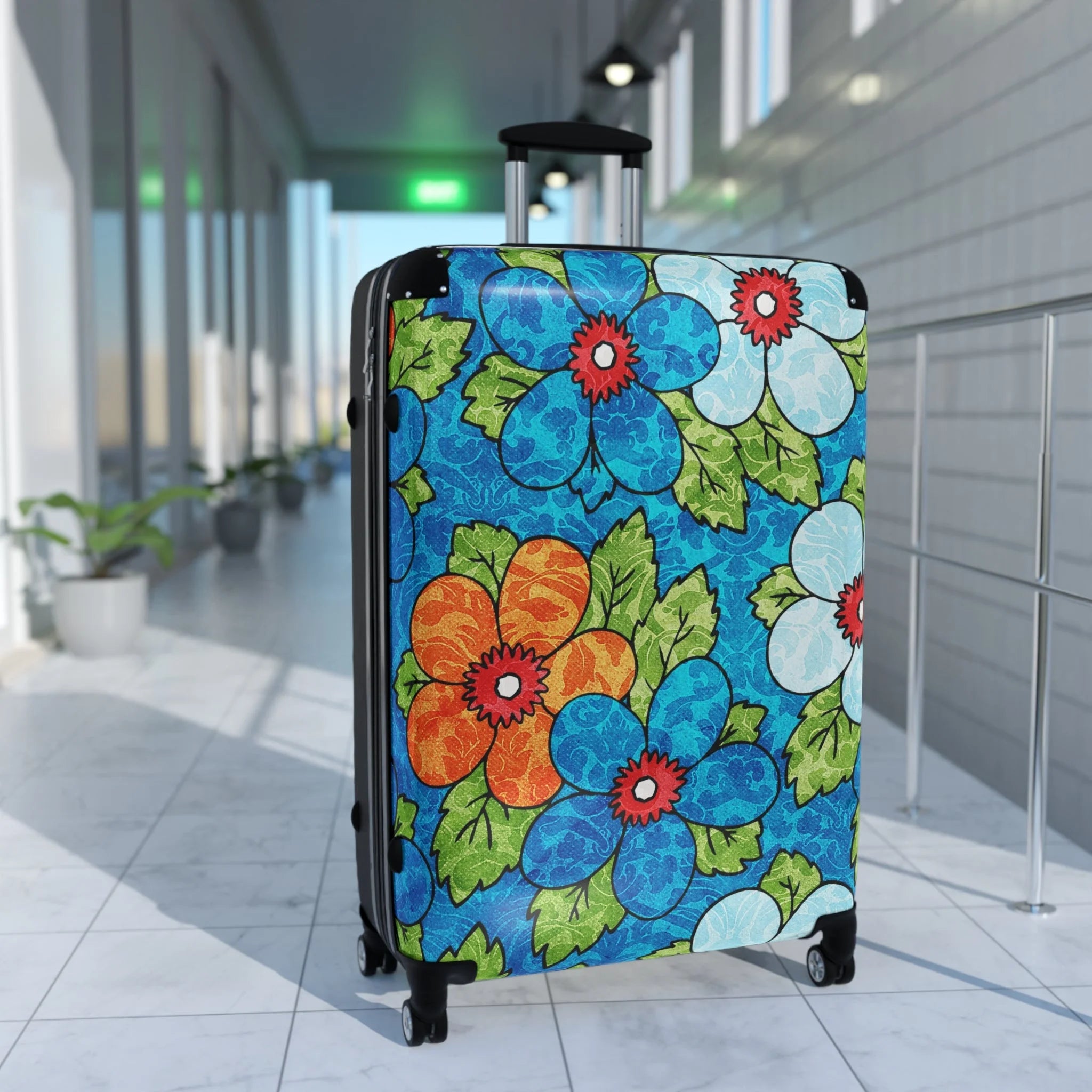 Blue Orange Groovy II Art Printed Suitcase, Artsulli - Art is Long, Life is Short, Bags, , , , , , , 