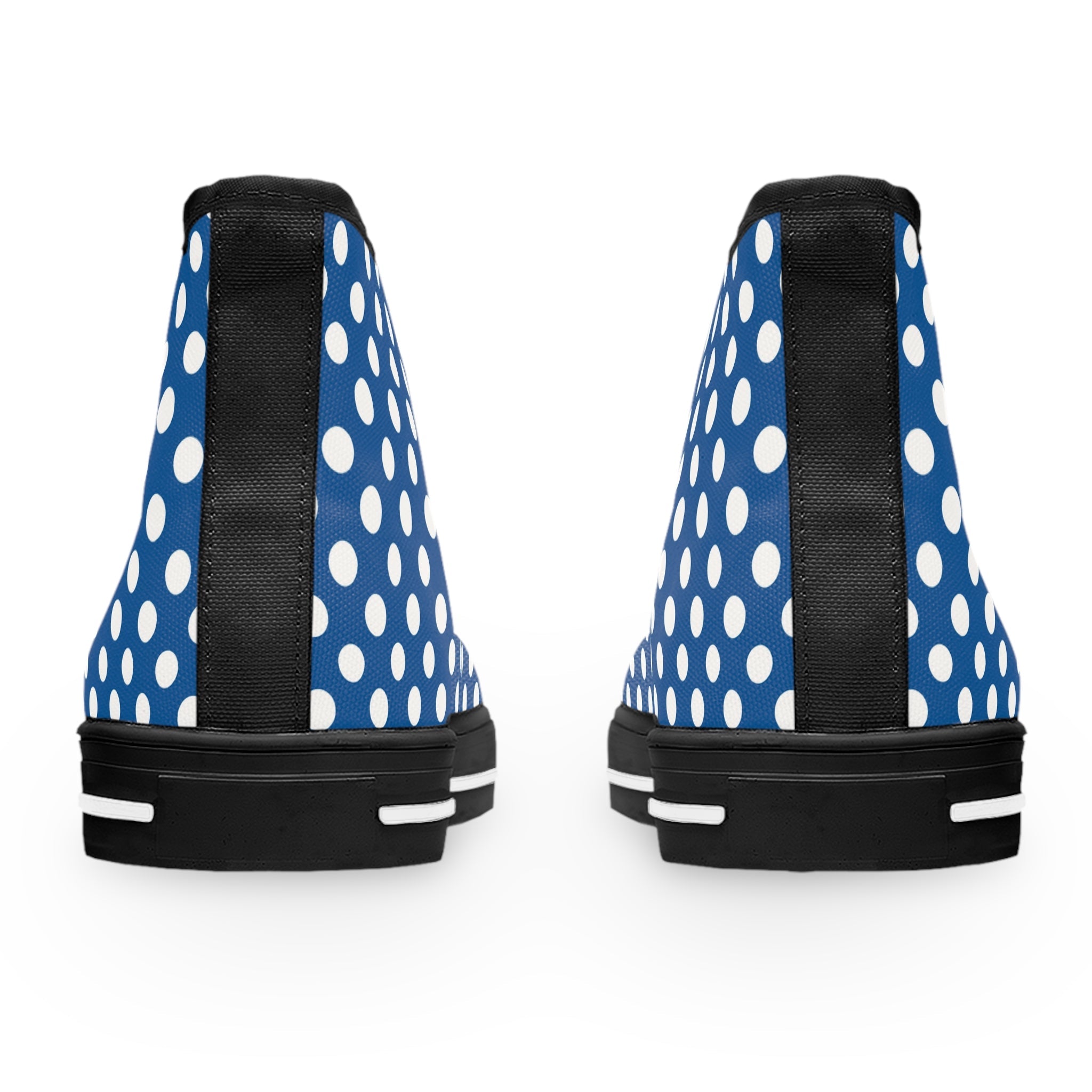 Blue Polka Dot High-Top Sneakers, Artsulli - Art is Long, Life is Short, Shoes, , , , , , , 