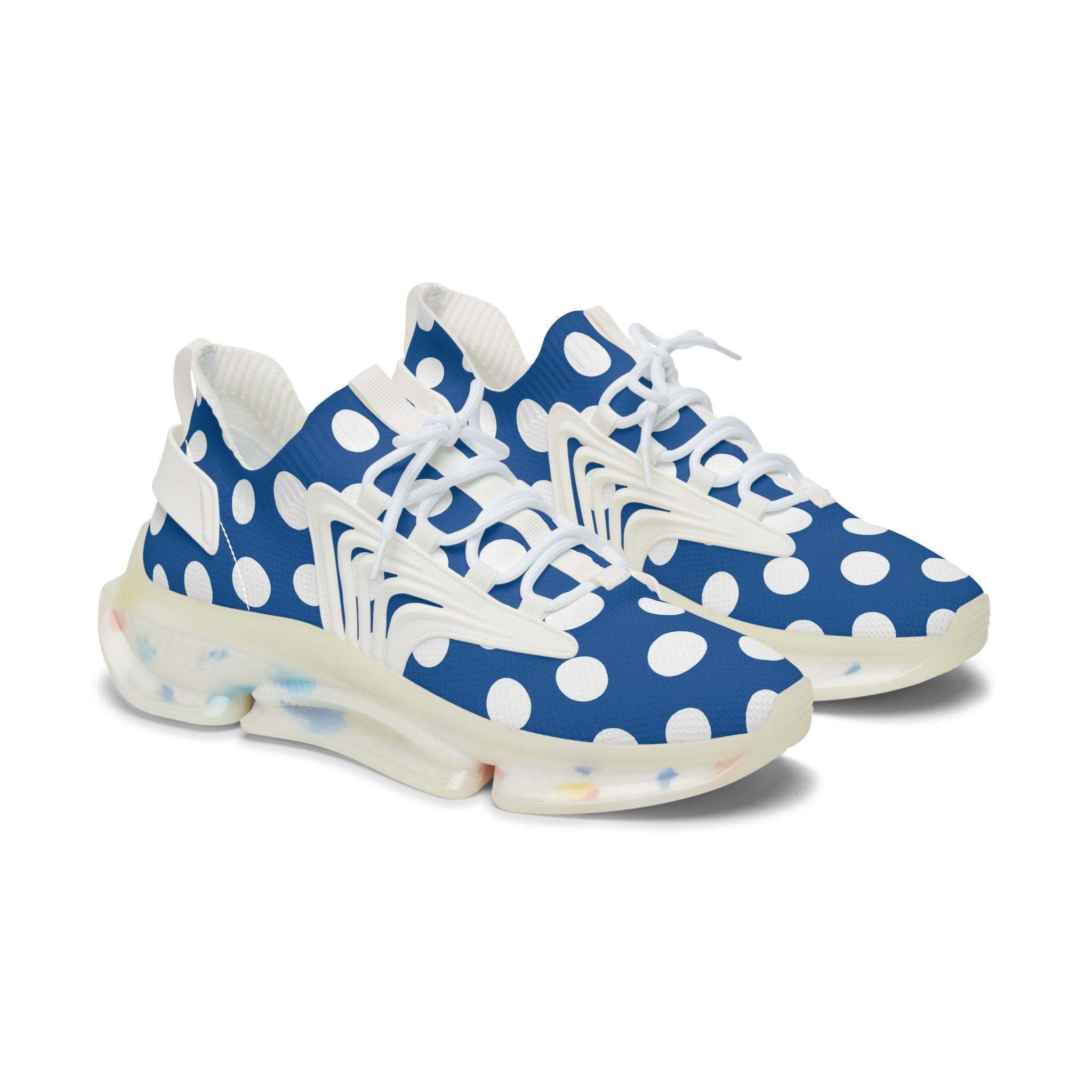 Blue Polka Dot Mesh Sneakers, Artsulli - Art is Long, Life is Short, Shoes, Color, White sole, Size, US 5.5, , , 22459464075759094414