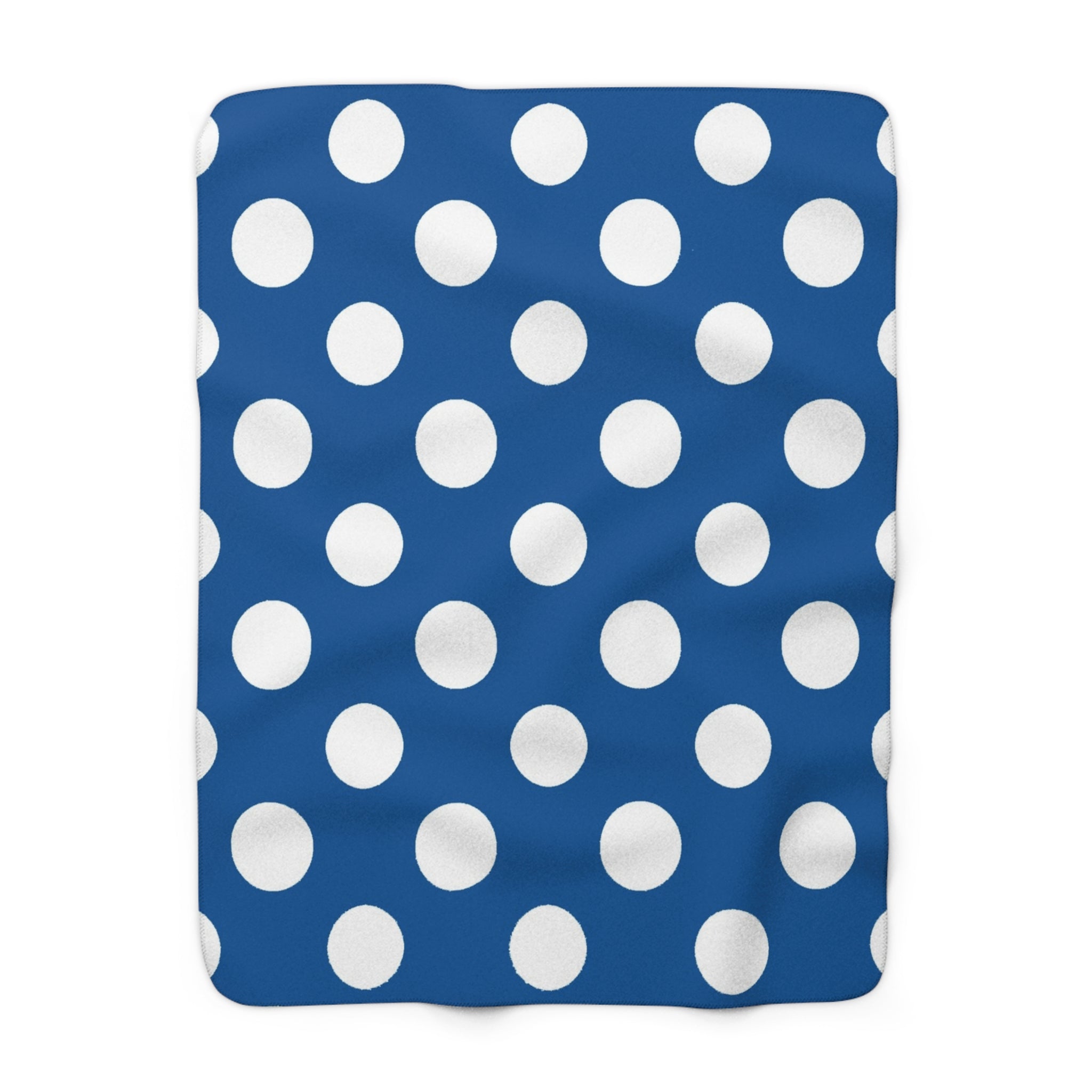 Printify Blue Polka Dot Sherpa Fleece Blanket 2025