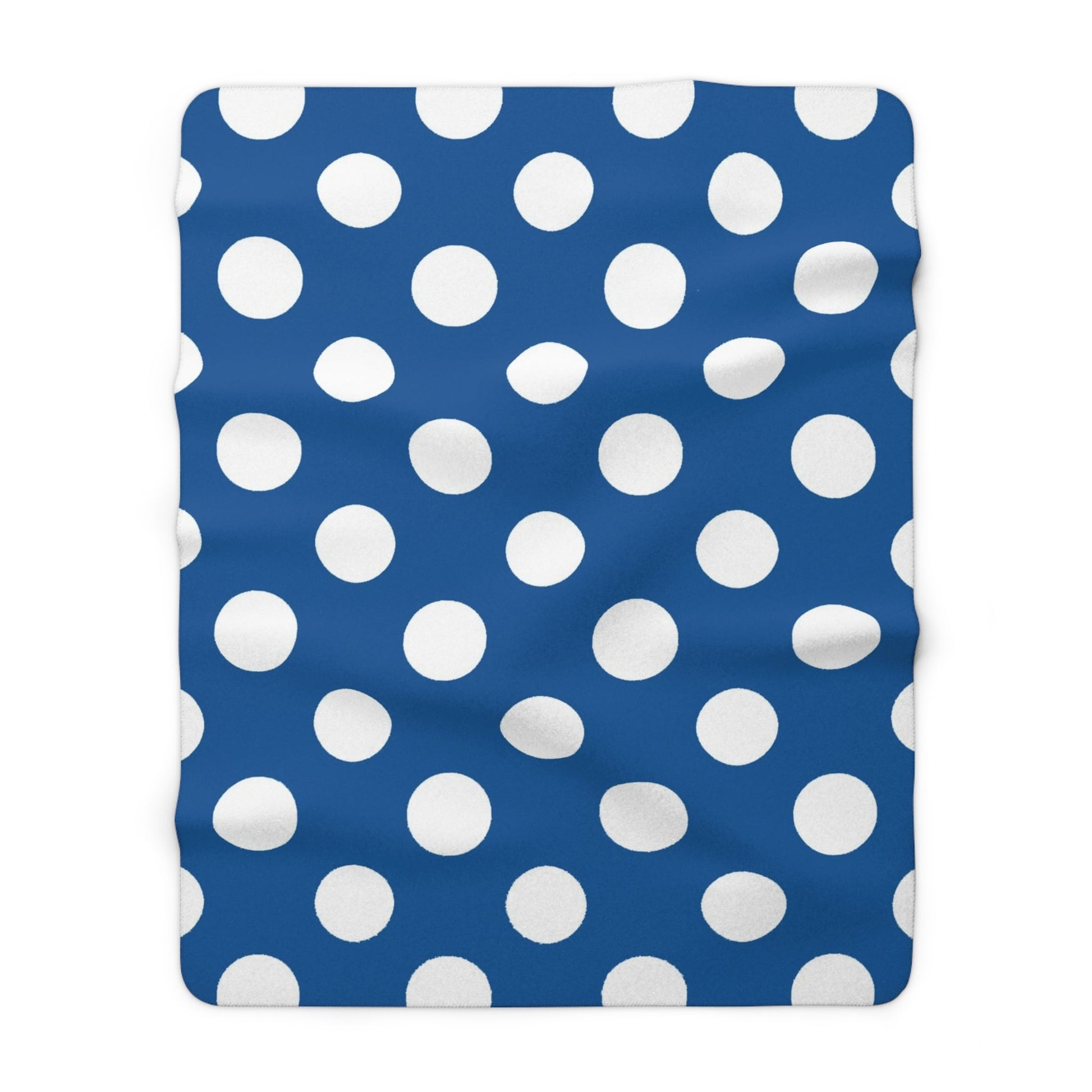 Printify Blue Polka Dot Sherpa Fleece Blanket 2025