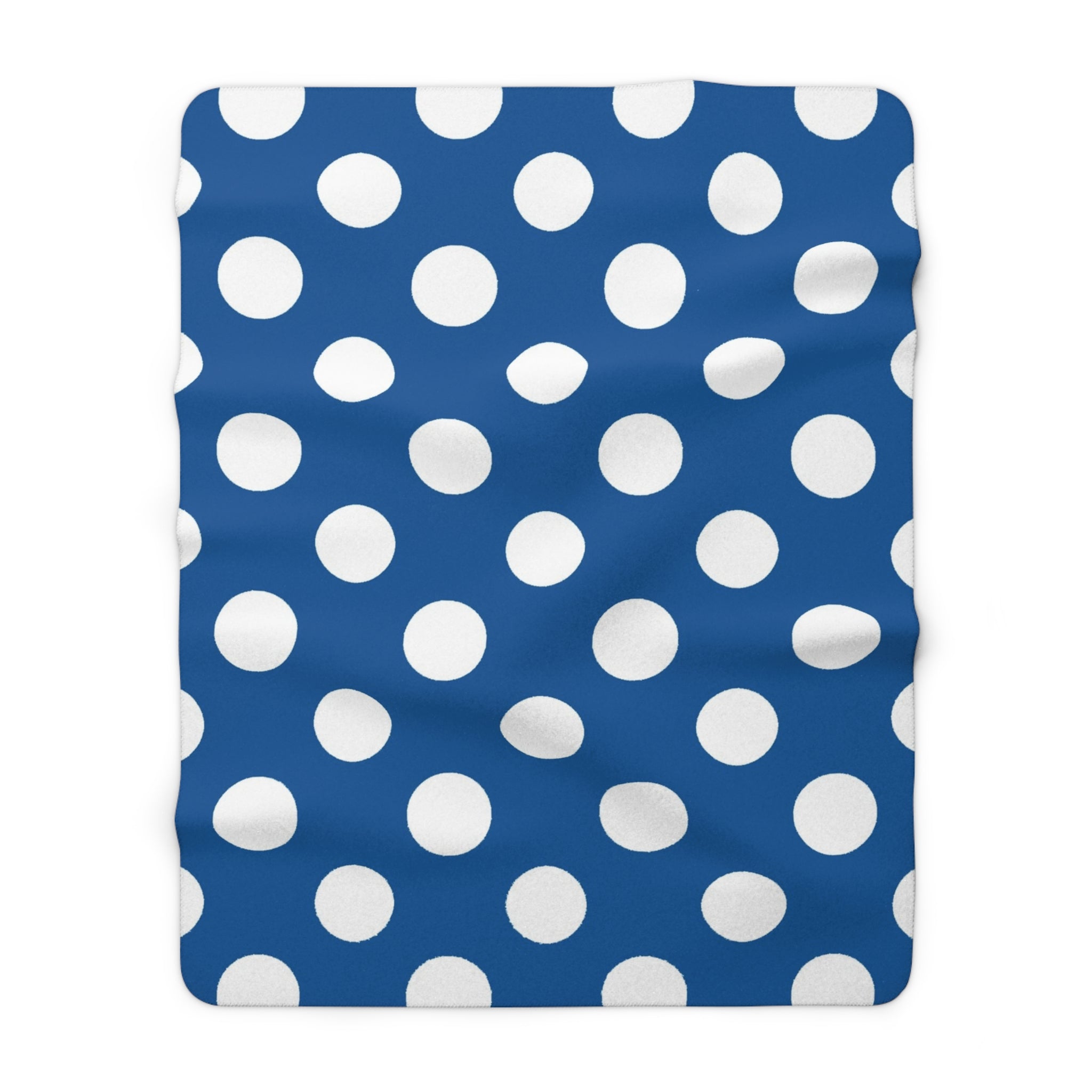 Printify Blue Polka Dot Sherpa Fleece Blanket 2025