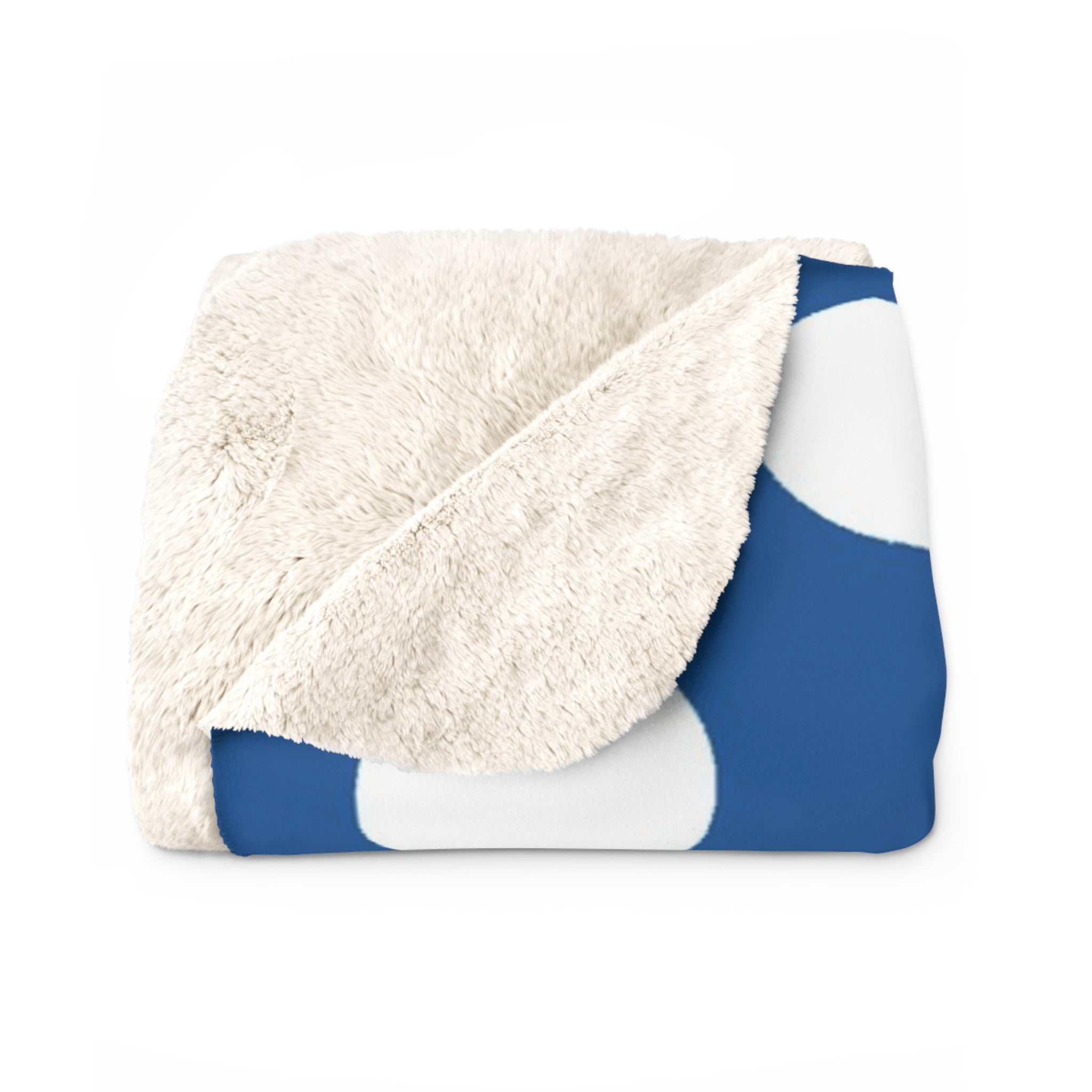 Printify Blue Polka Dot Sherpa Fleece Blanket 2025