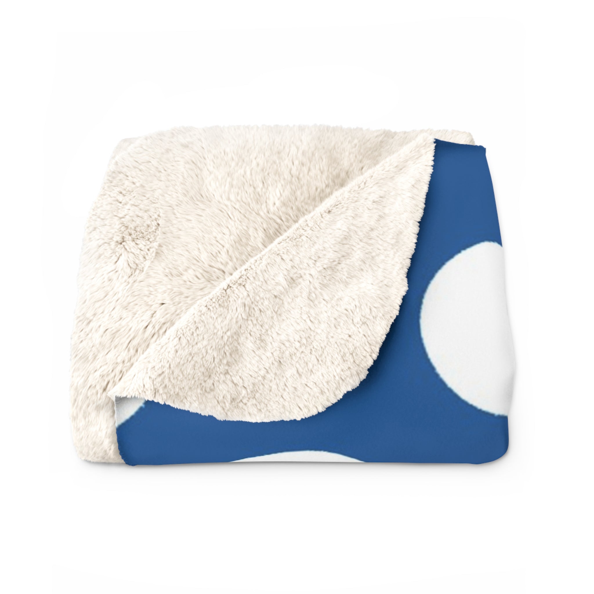 Printify Blue Polka Dot Sherpa Fleece Blanket 2025