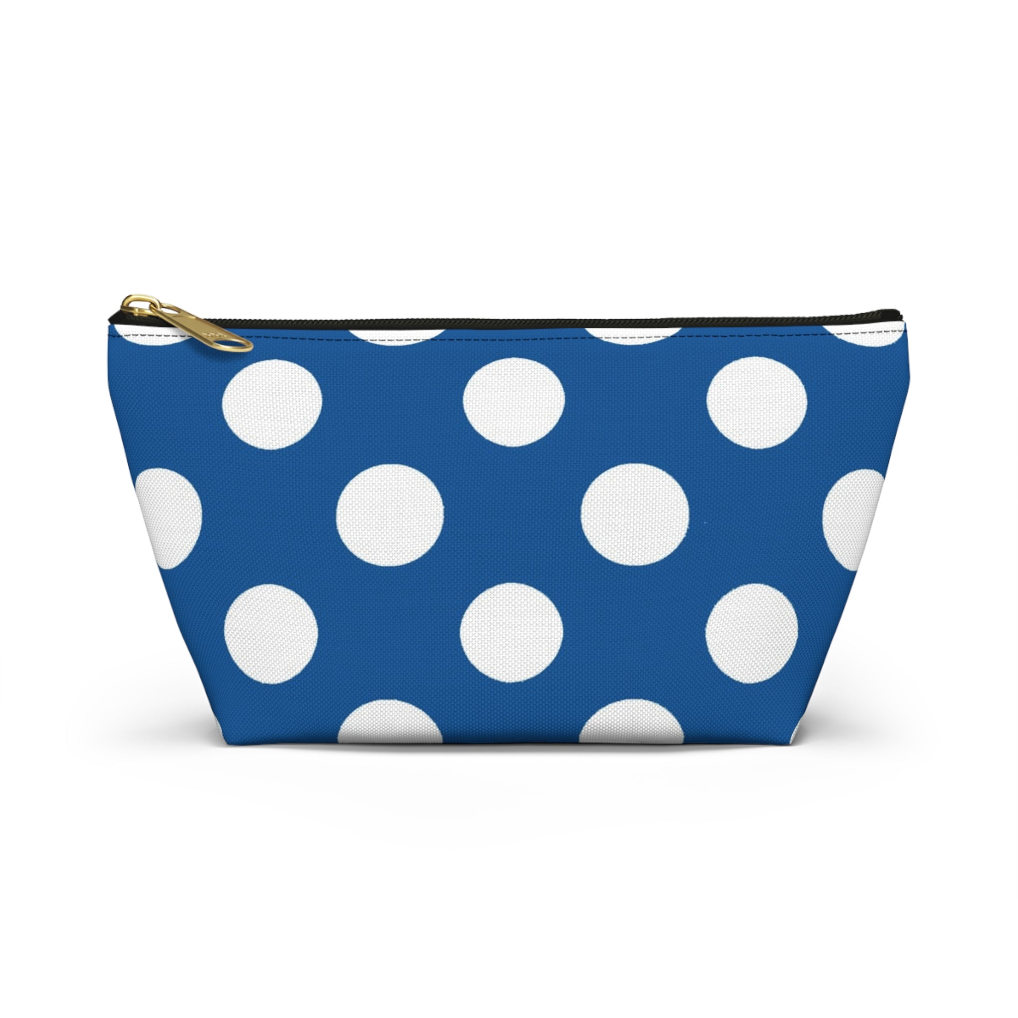 Blue Polka Dot Zipper Pouch, Artsulli - Art is Long, Life is Short, Bags, Size, Small, Color, Black zipper, , , 58784544037518877457