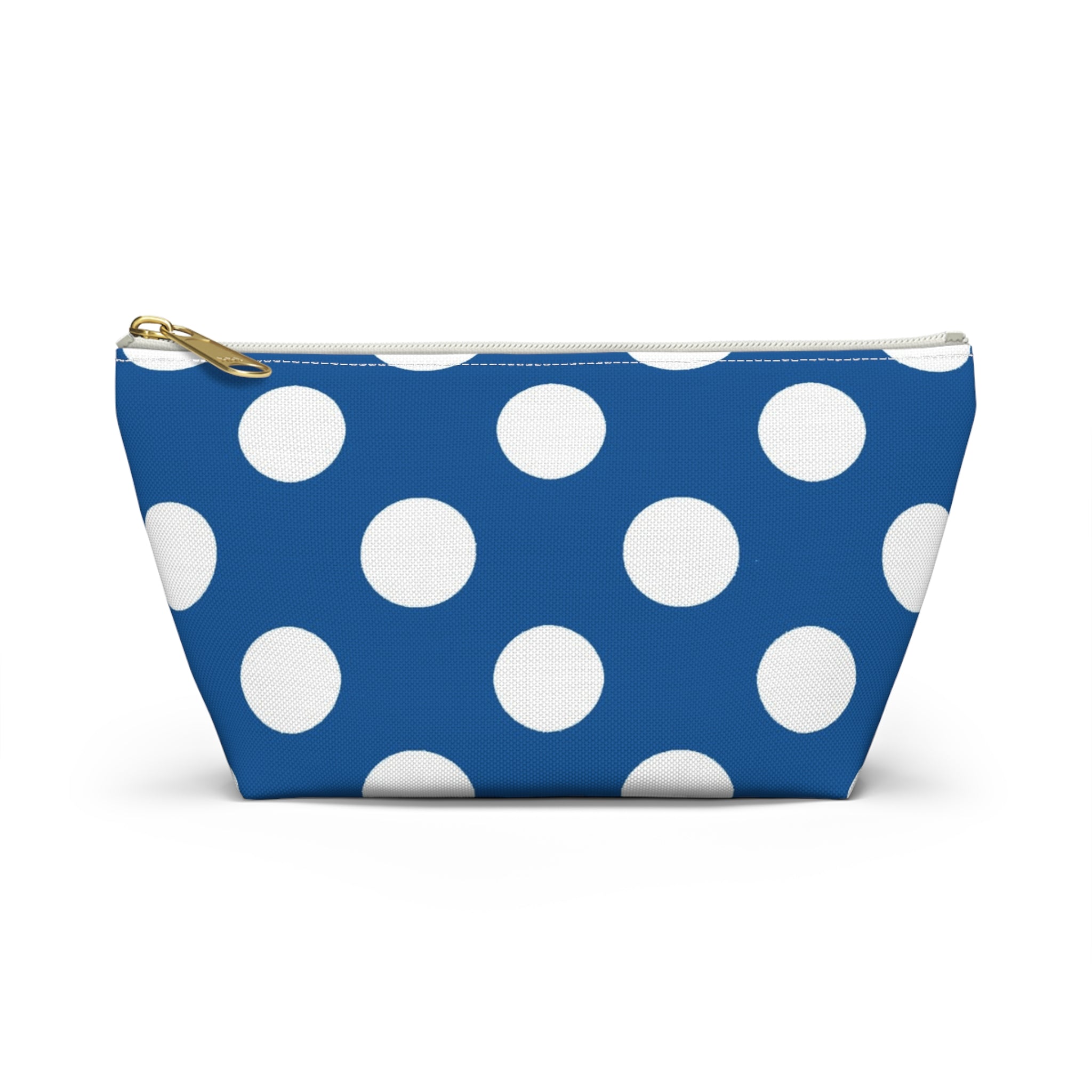 Blue Polka Dot Zipper Pouch, Artsulli - Art is Long, Life is Short, Bags, Size, Small, Color, White zipper, , , 26497353066374042949