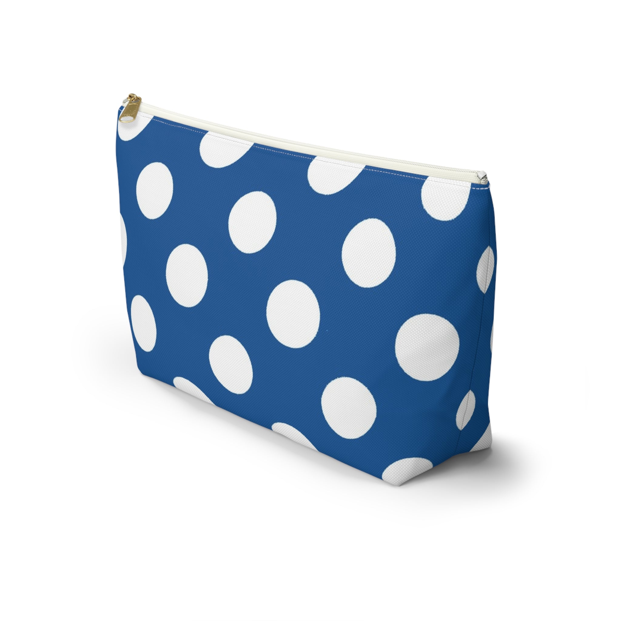 Printify Blue Polka Dot Zipper Pouch 2025