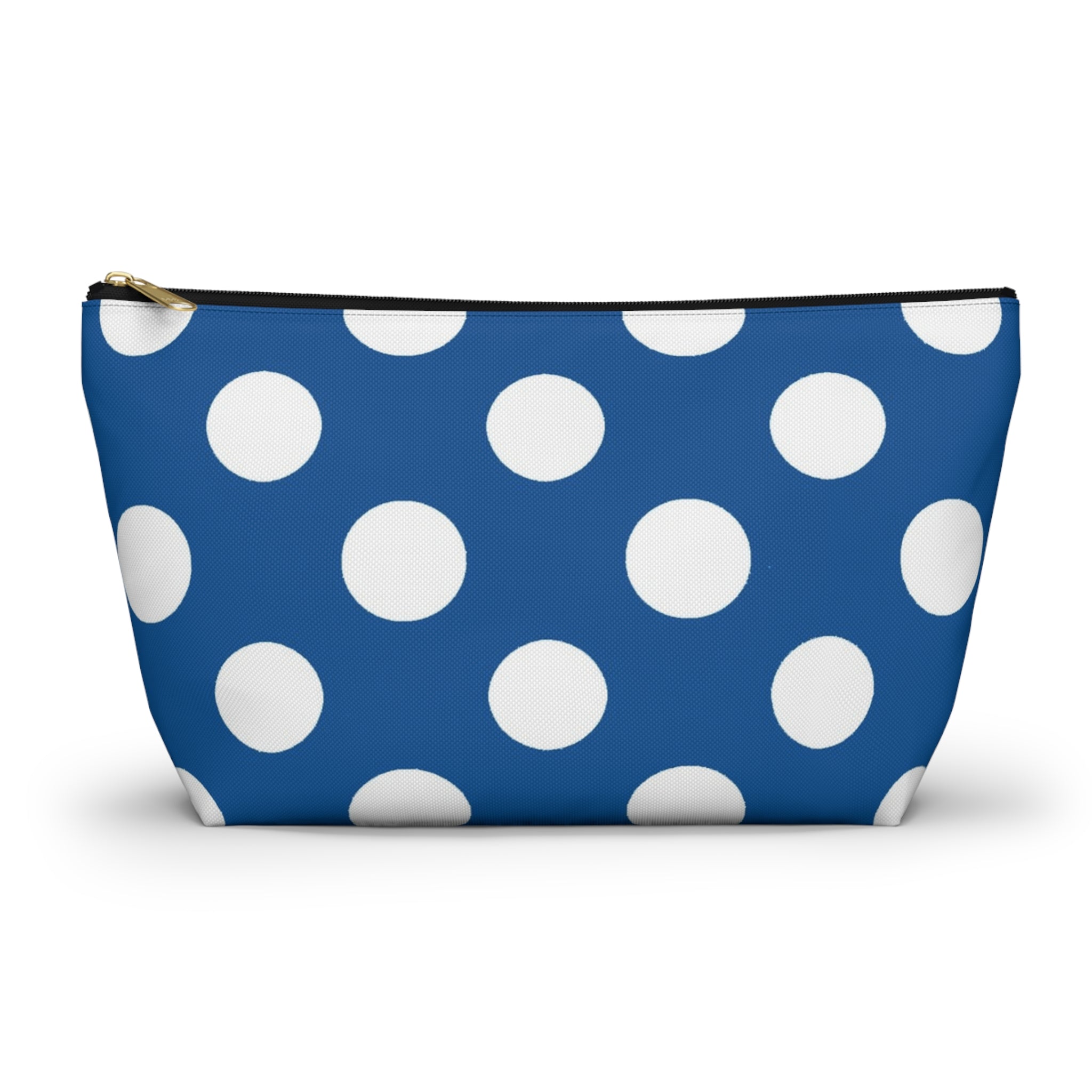 Blue Polka Dot Zipper Pouch, Artsulli - Art is Long, Life is Short, Bags, Size, Large, Color, Black zipper, , , 26493697963412106282