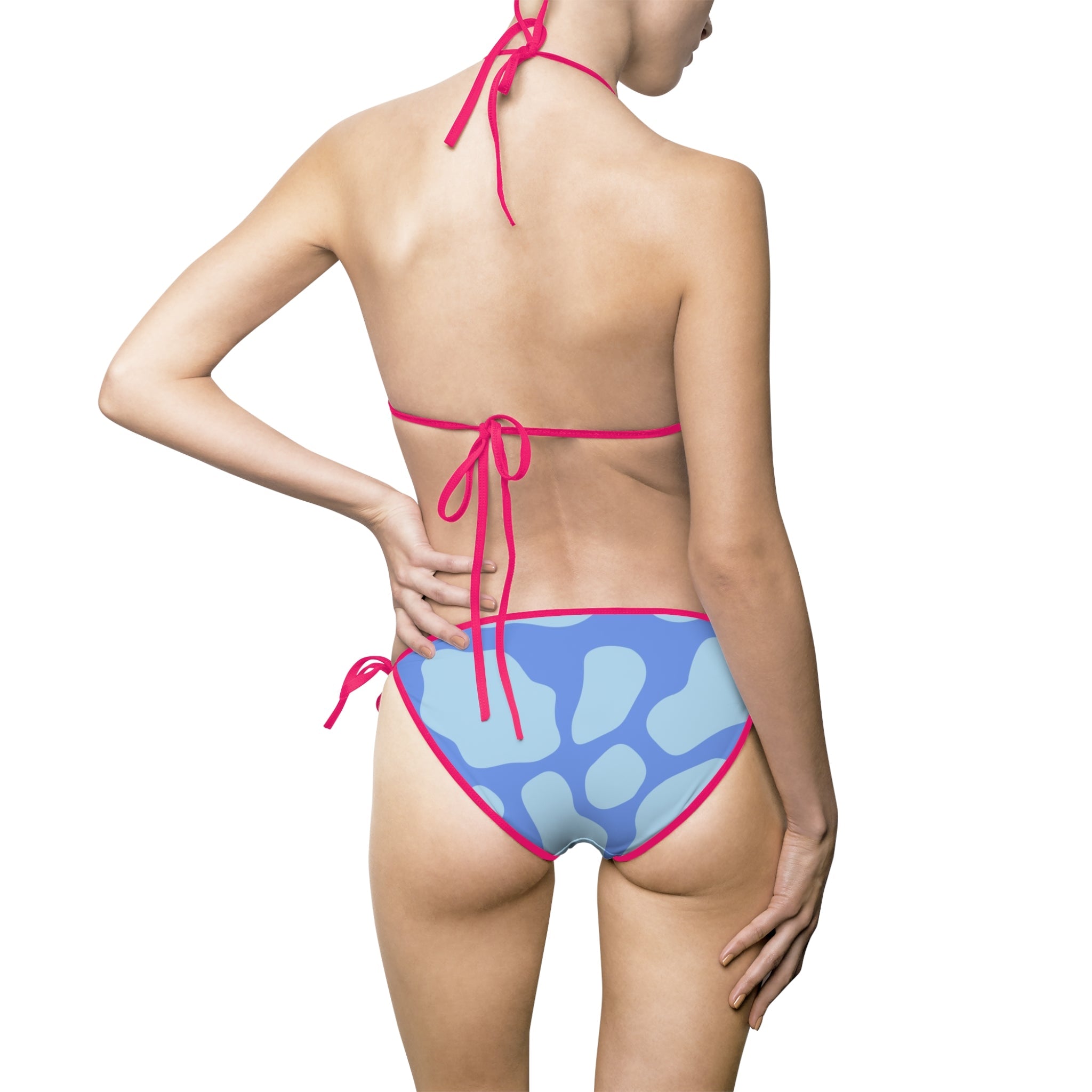 Blue Spotted String Bikini Swimsuit, Artsulli - Art is Long, Life is Short, All Over Prints, , , , , , , 