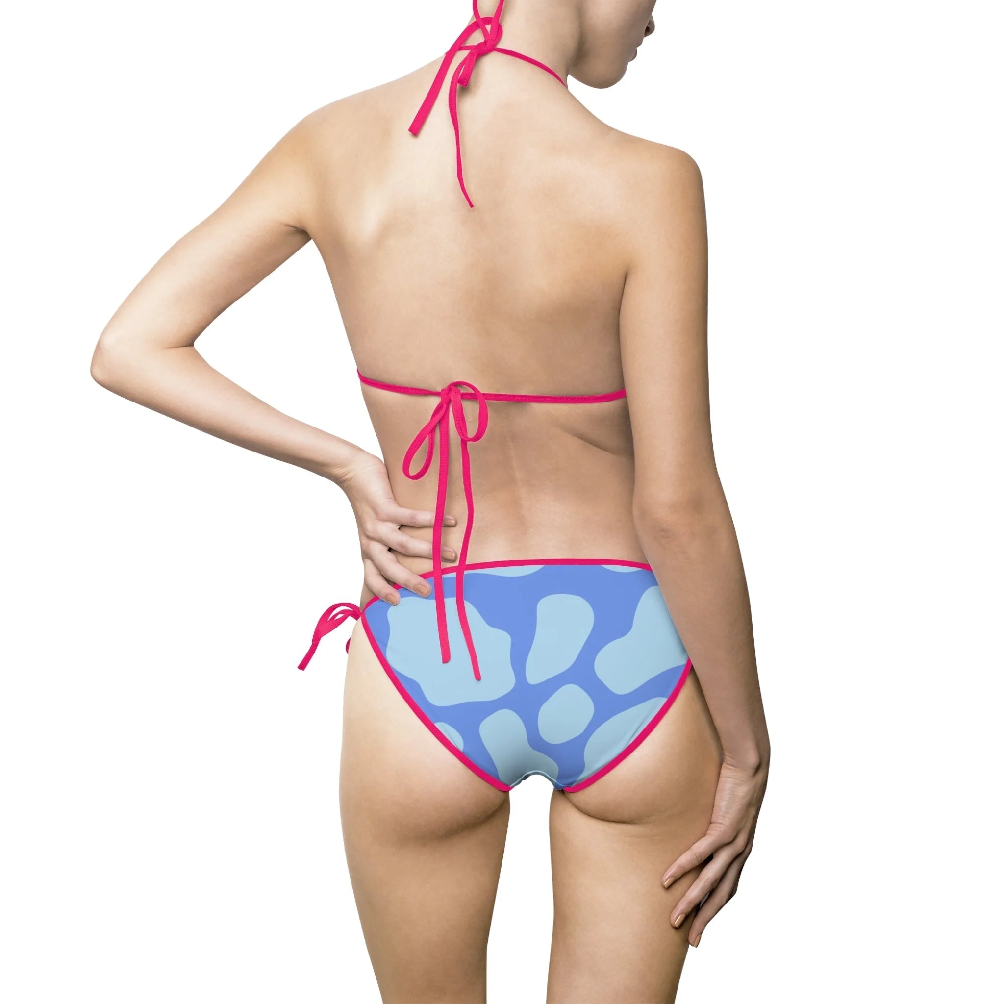 Blue Spotted String Bikini Swimsuit, Artsulli - Art is Long, Life is Short, All Over Prints, , , , , , , 