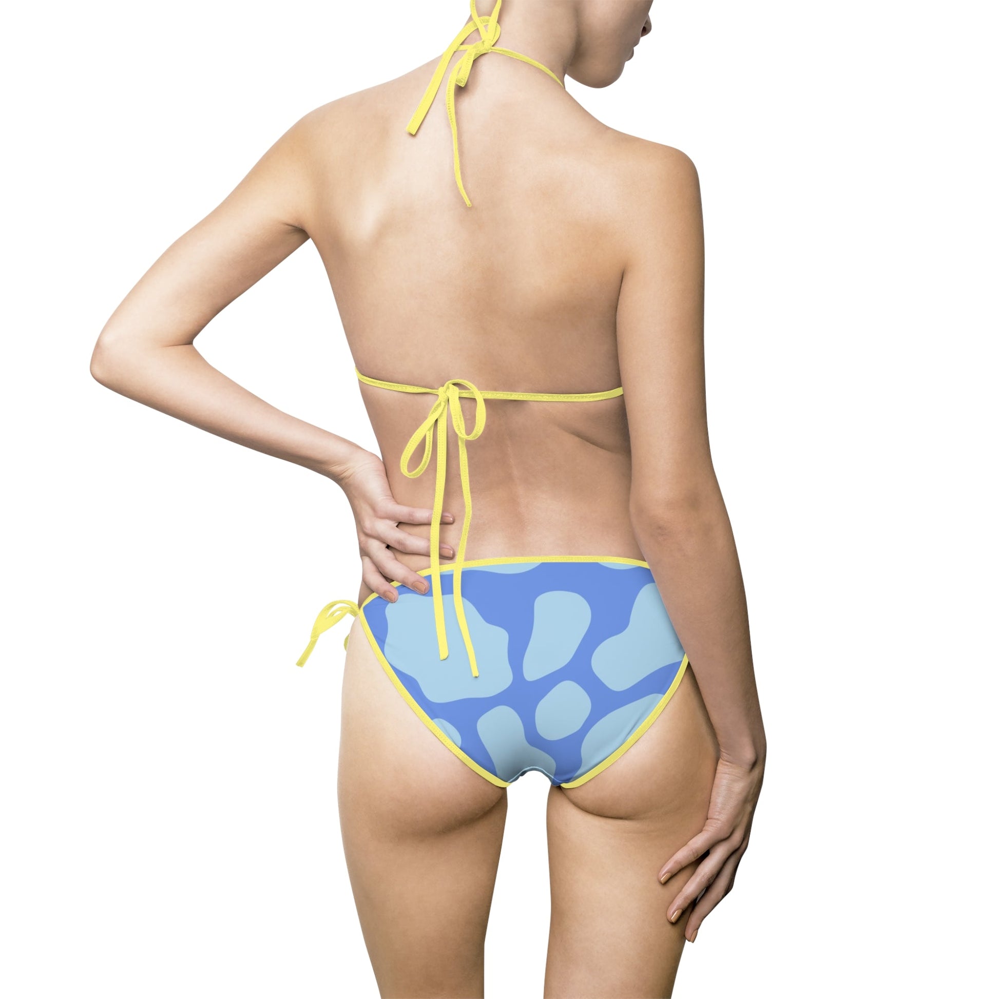 Blue Spotted String Bikini Swimsuit, Artsulli - Art is Long, Life is Short, All Over Prints, , , , , , , 
