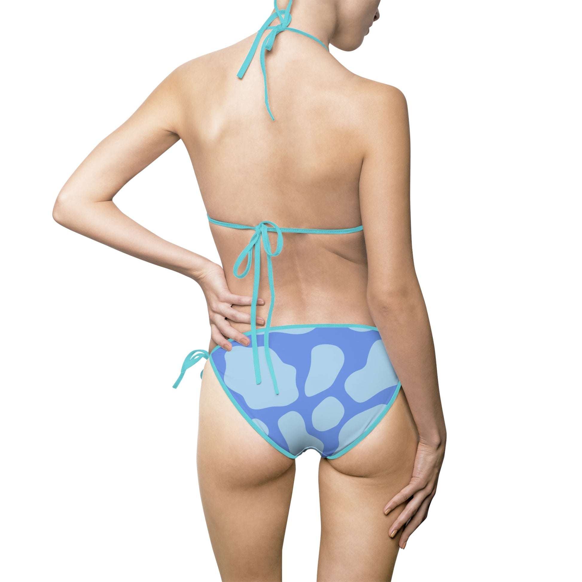 Blue Spotted String Bikini Swimsuit, Artsulli - Art is Long, Life is Short, All Over Prints, , , , , , , 