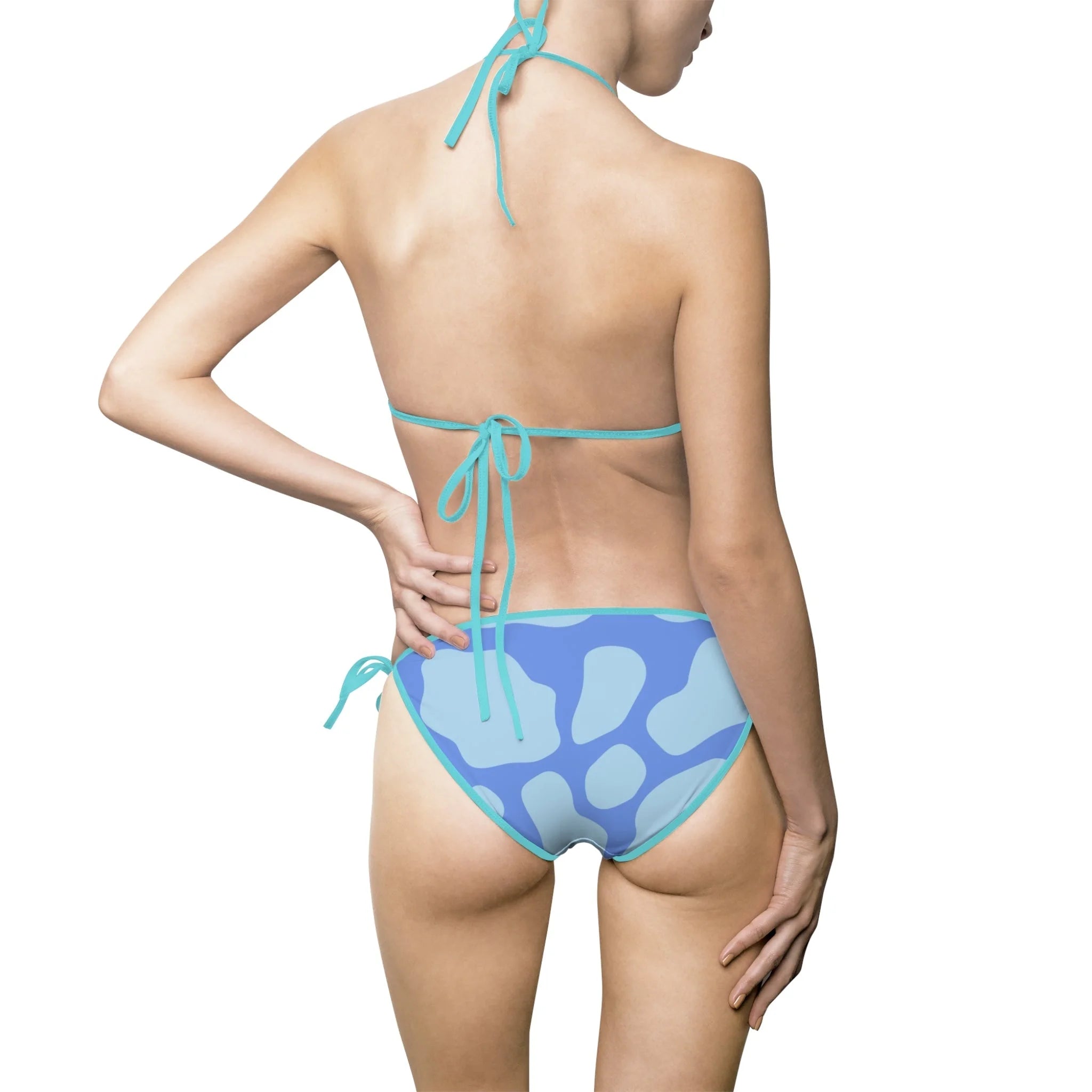 Blue Spotted String Bikini Swimsuit, Artsulli - Art is Long, Life is Short, All Over Prints, , , , , , , 